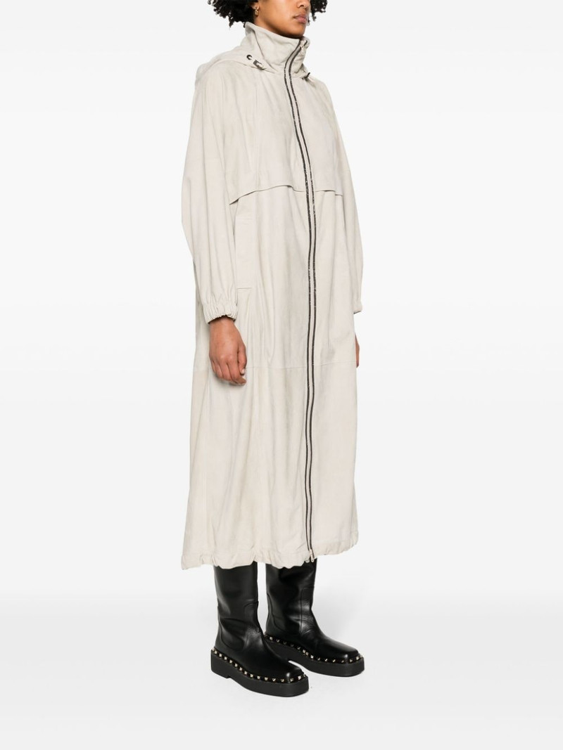 hooded suede trench coat 3