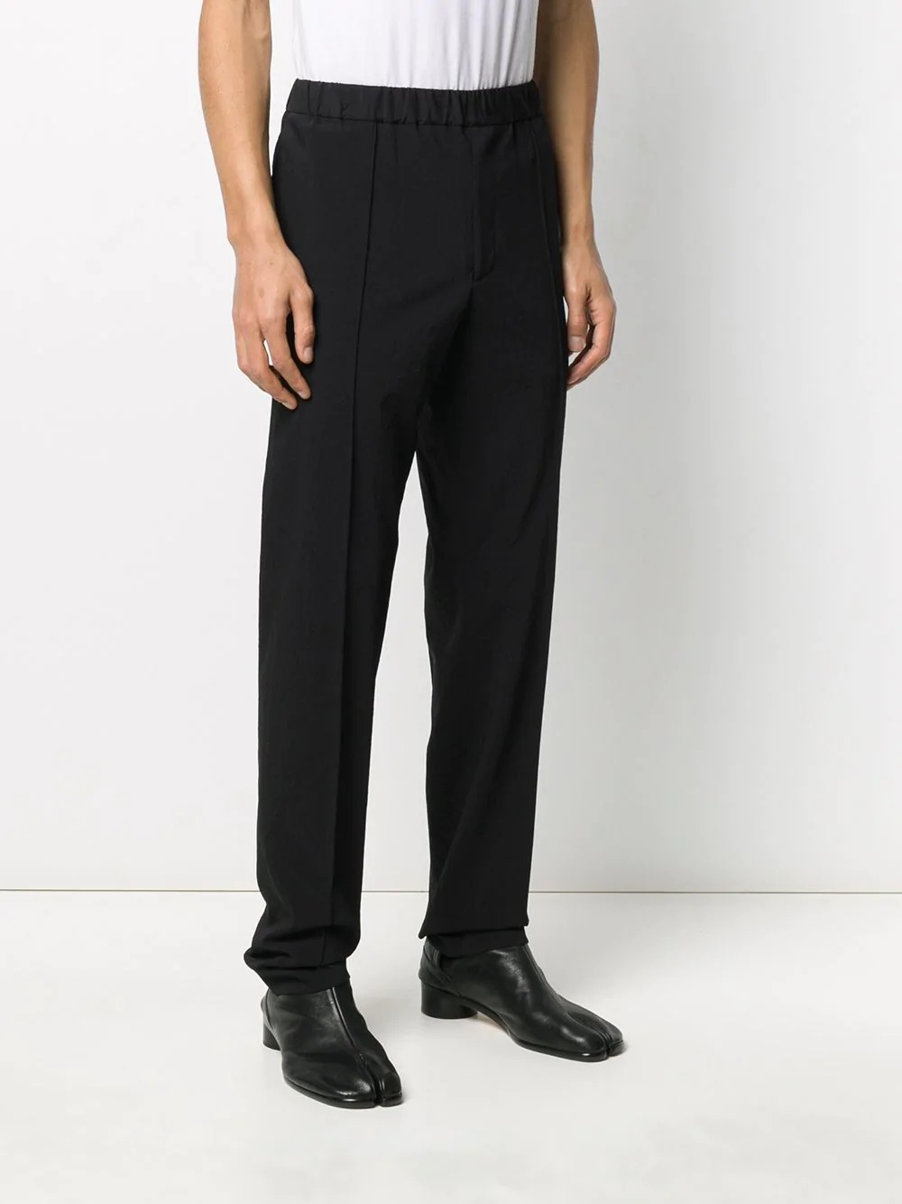 elasticated waist straight trousers - 3