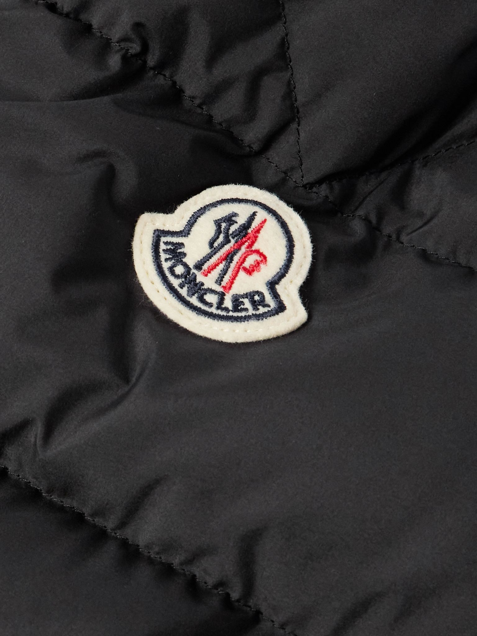 Grosgrain-Trimmed Logo-Appliquéd Quilted Shell Down Jacket Black - 5