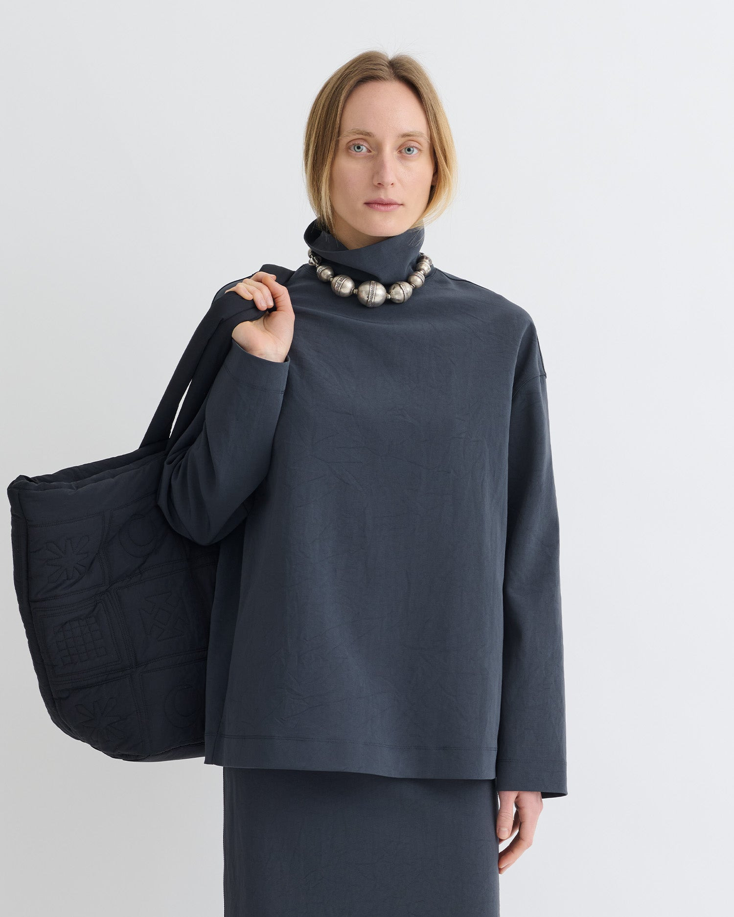 Paper Jersey Turtleneck Top - 2