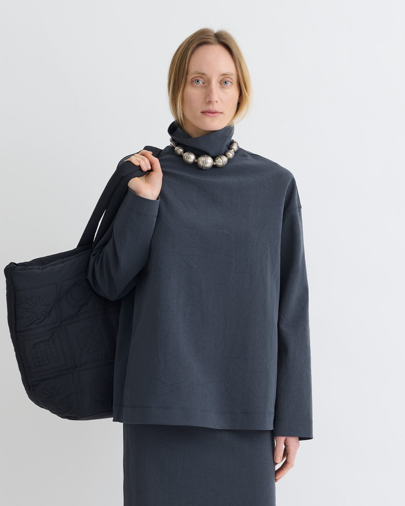 Nanushka Paper Jersey Turtleneck Top outlook