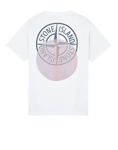 Stone Island 2NS94 30/1 COTTON JERSEY 'TRICROMIA THREE' PRINT_GARMENT DYED WHITE outlook