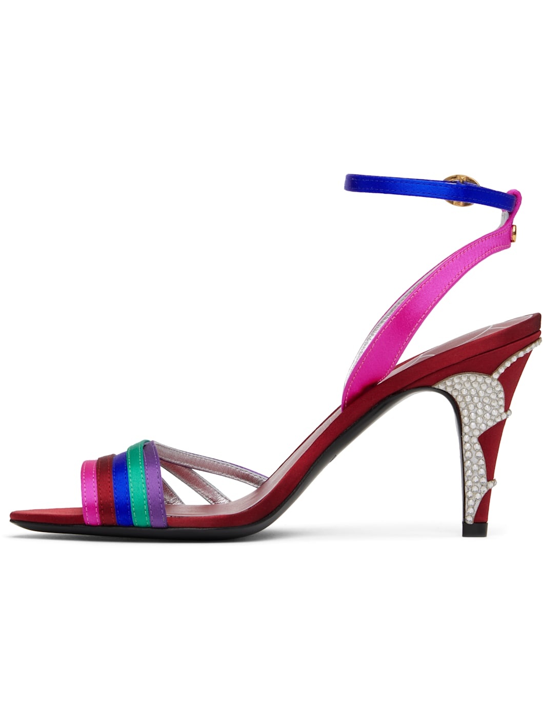 Multicolor Ladycrush Satin Heeled Sandals - 3