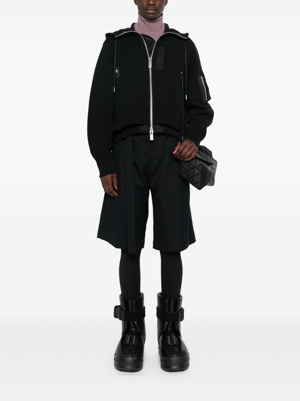 Sacai Women Cotton And Nylon Hoodie - 3
