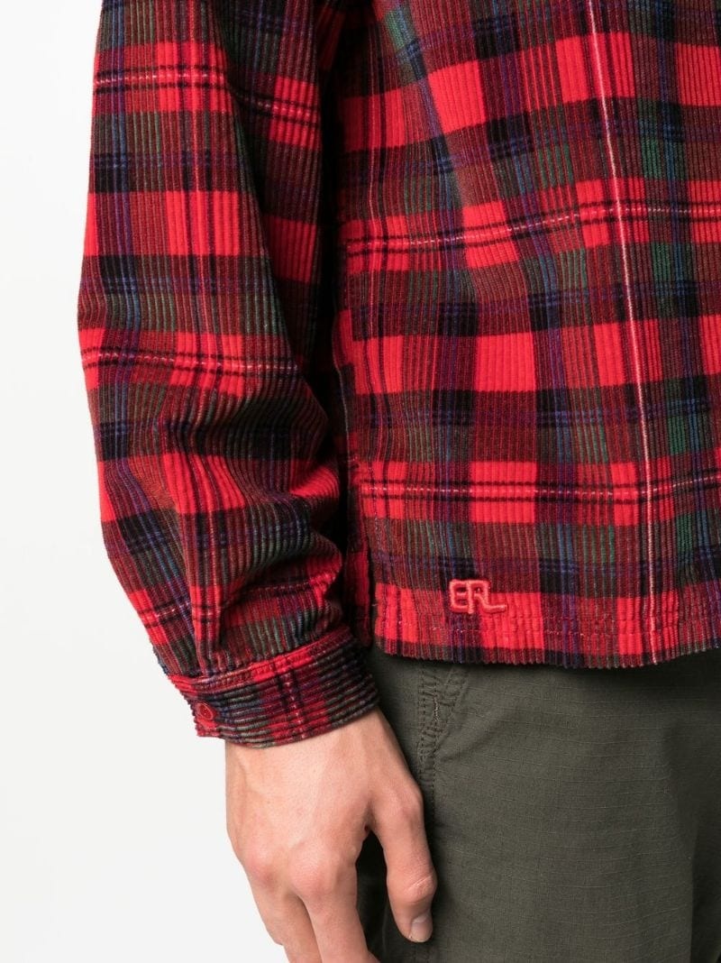 long-sleeve corduroy checked shirt - 5