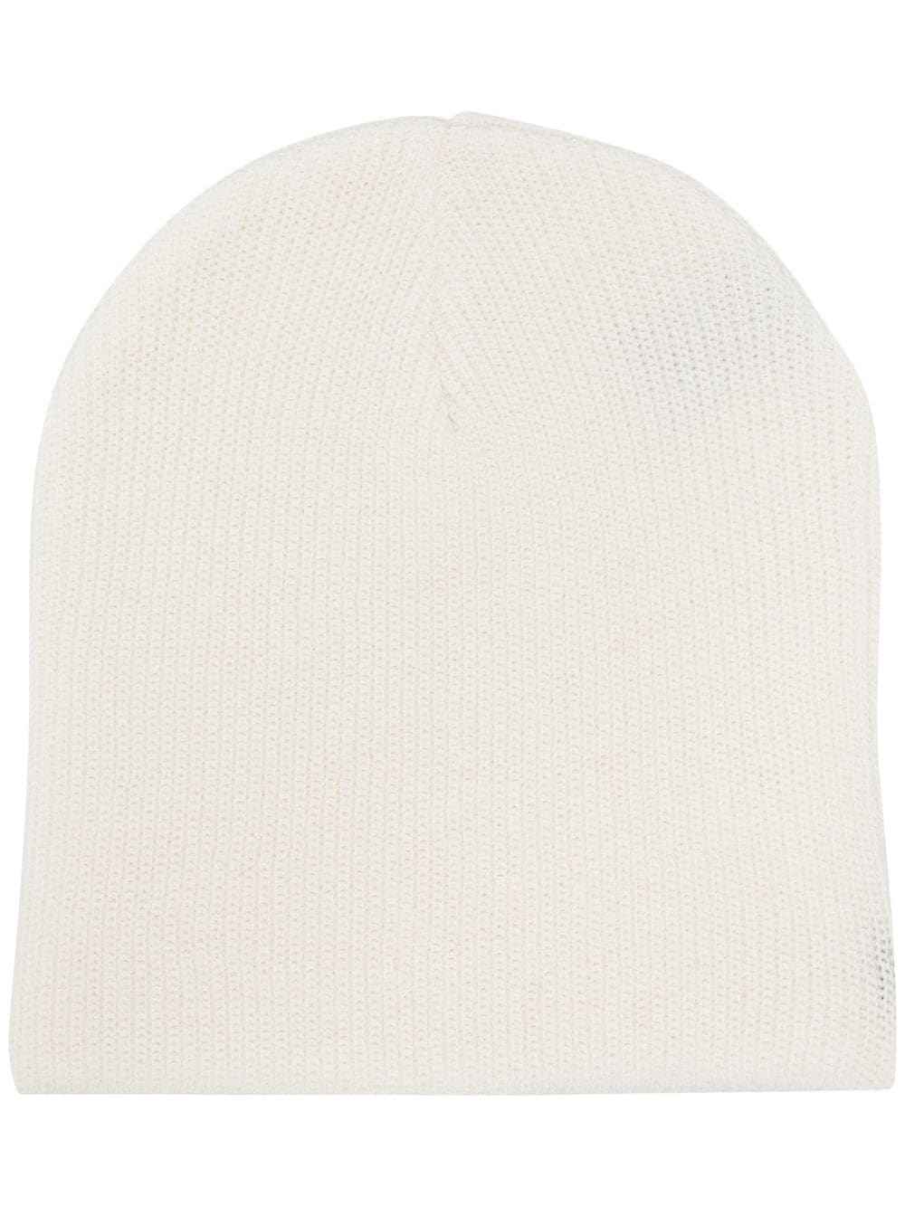 logo-tab knitted beanie hat - 1