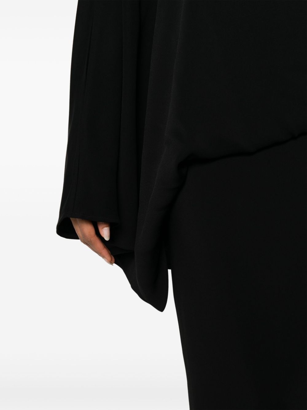 asymmetric silk midi dress - 5