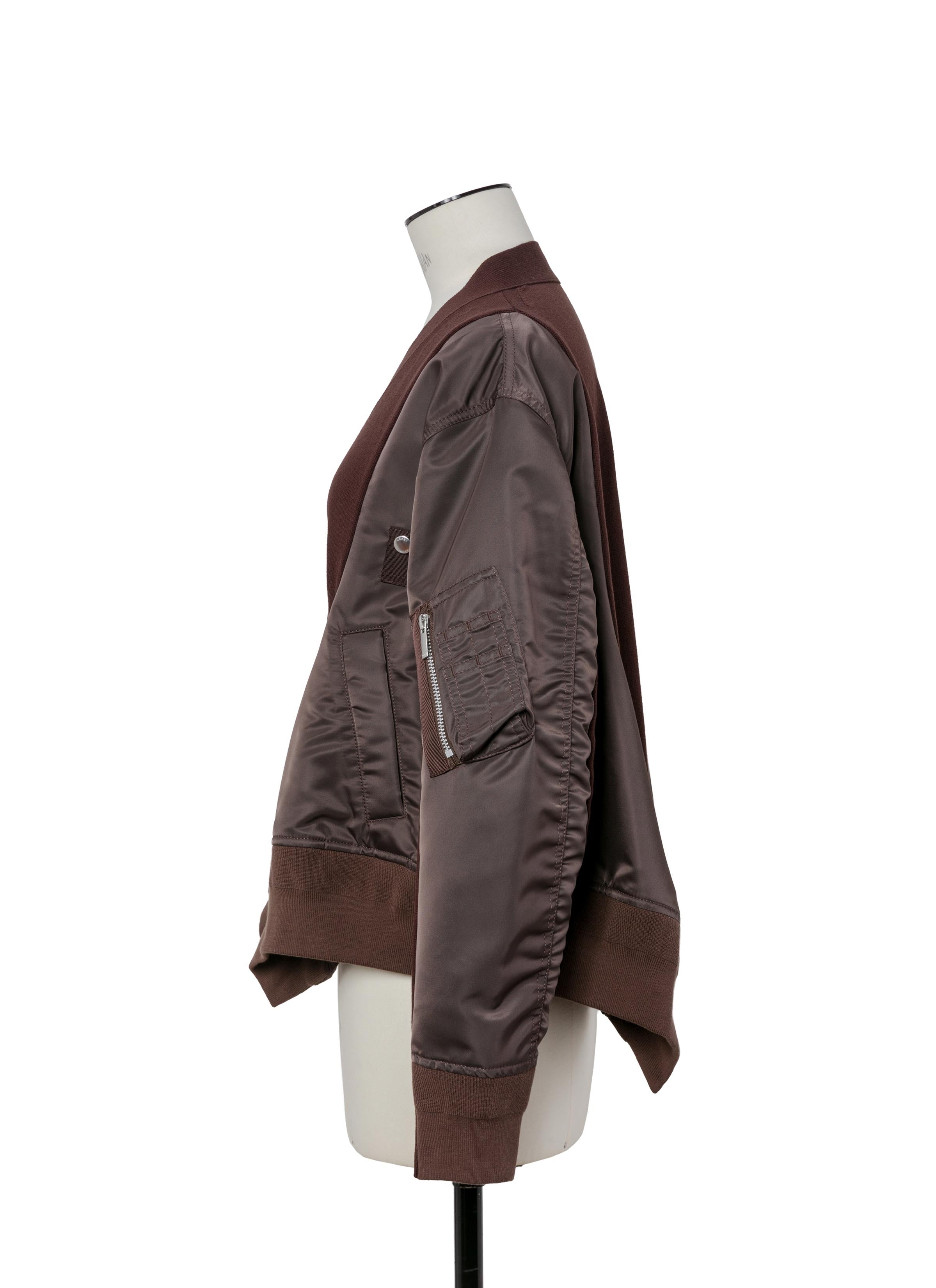Nylon Twill x Knit Cardigan - 3