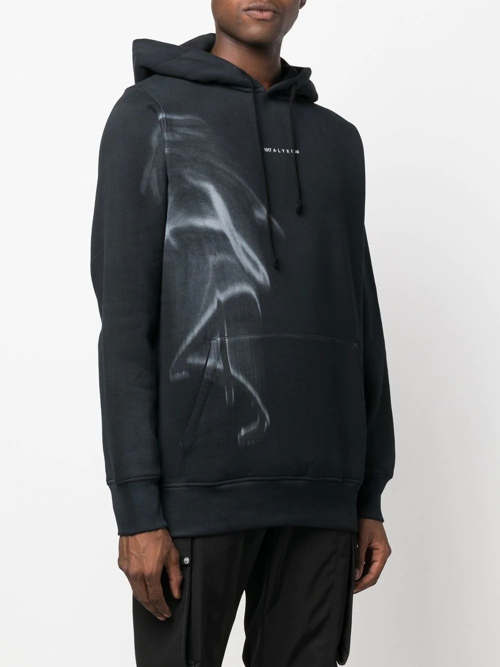 logo-print wave hoodie - 3