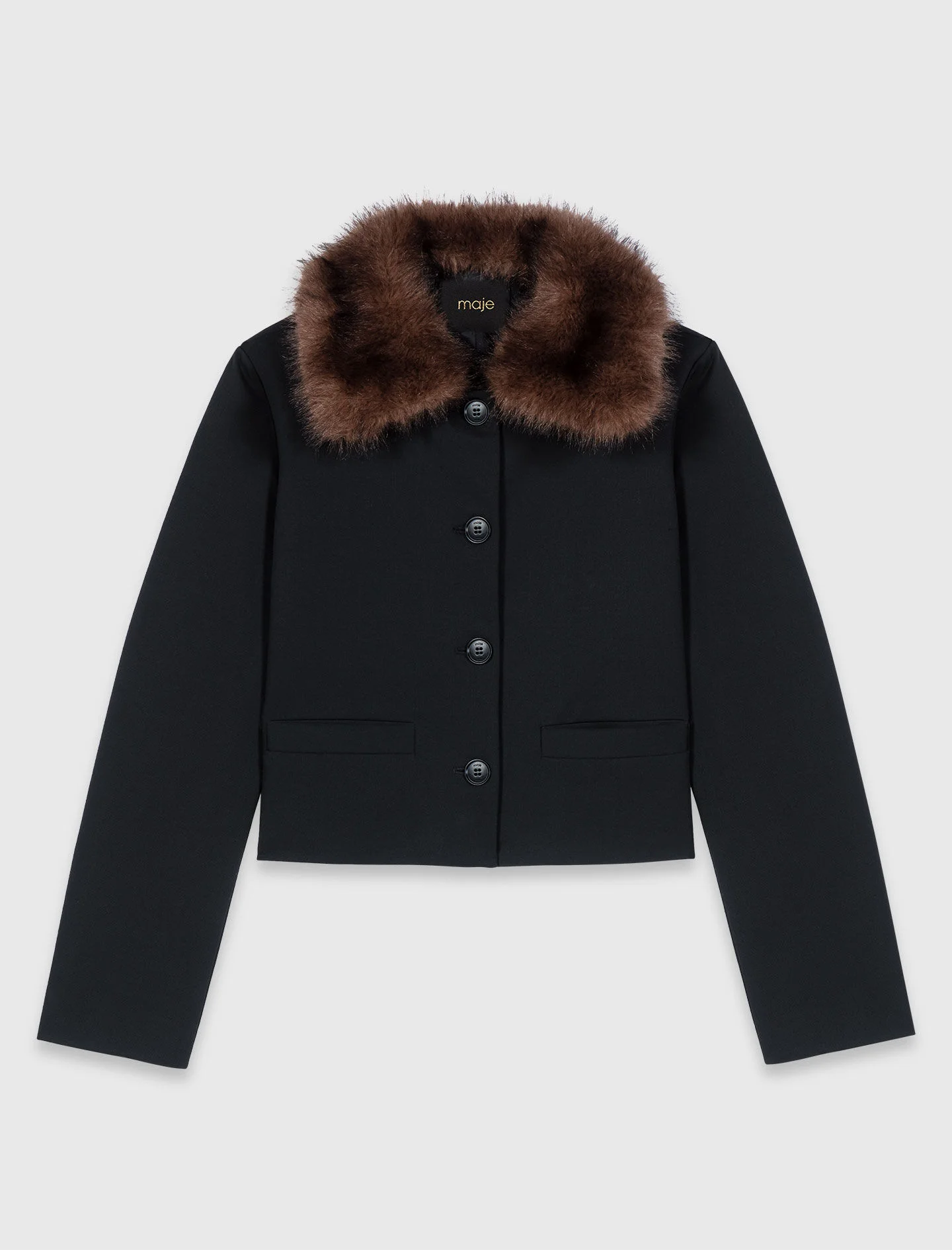 Short jacket with removable collar - 1