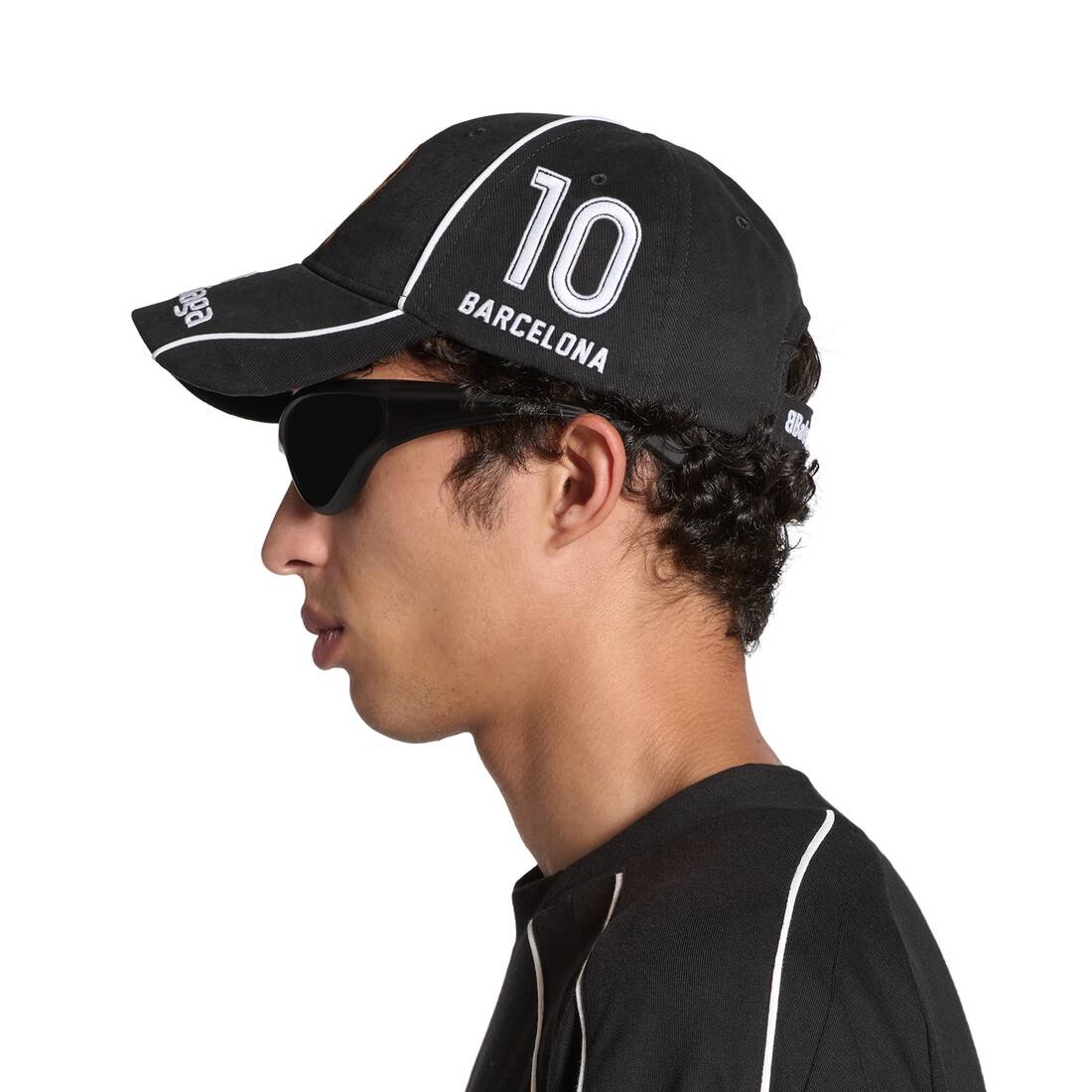 Men's Barcelona Soccer Cap in Black - 6