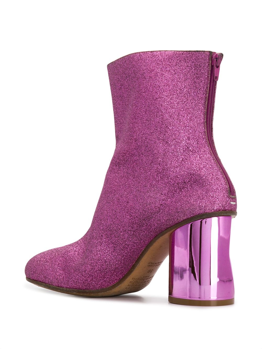 crushed heel glitter ankle boots - 3