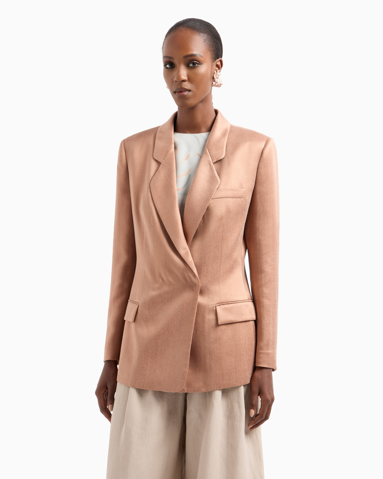 DOUBLE-BREASTED JACKET IN VISCOSE AND CUPRO - 4