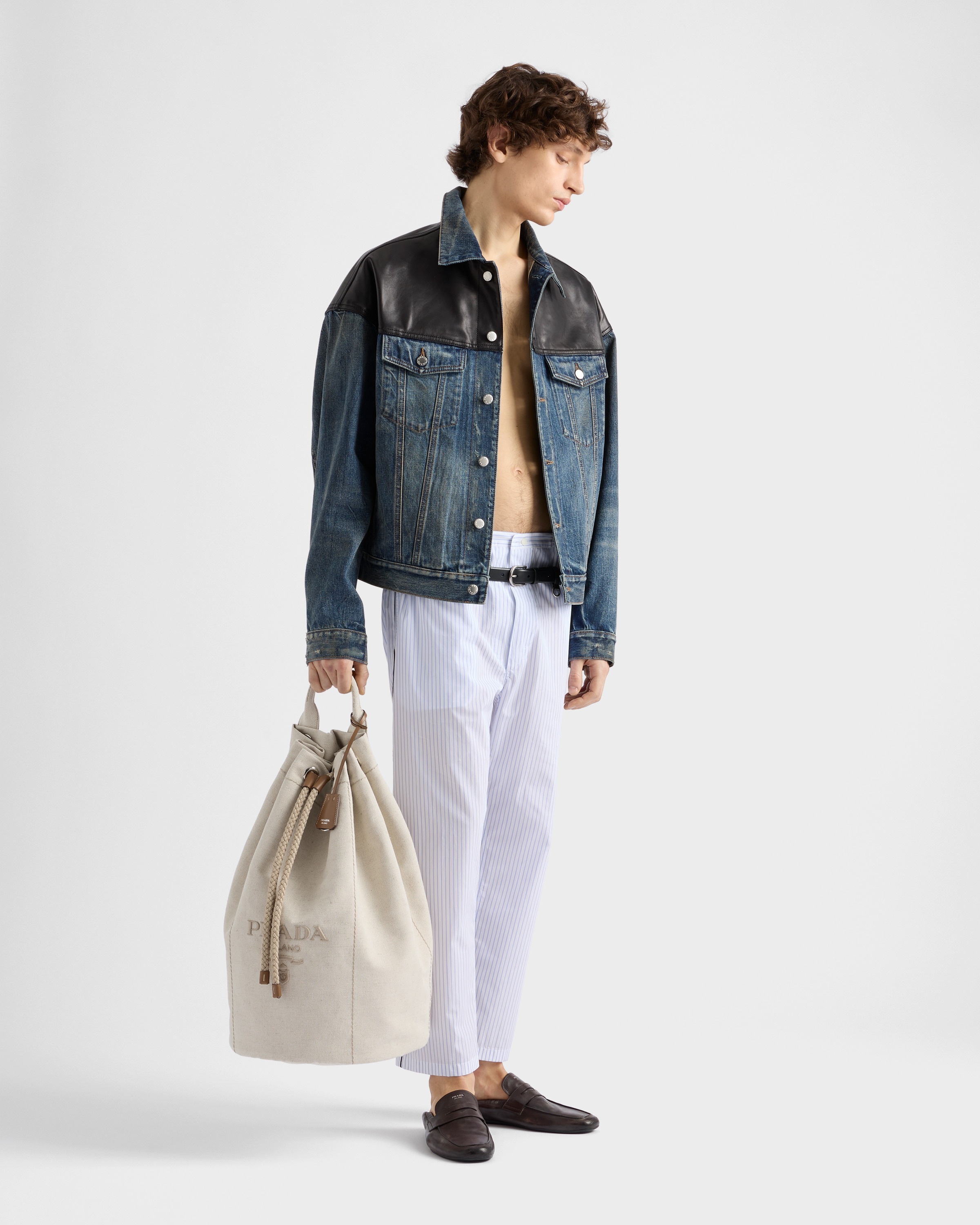 Denim and leather jacket - 2
