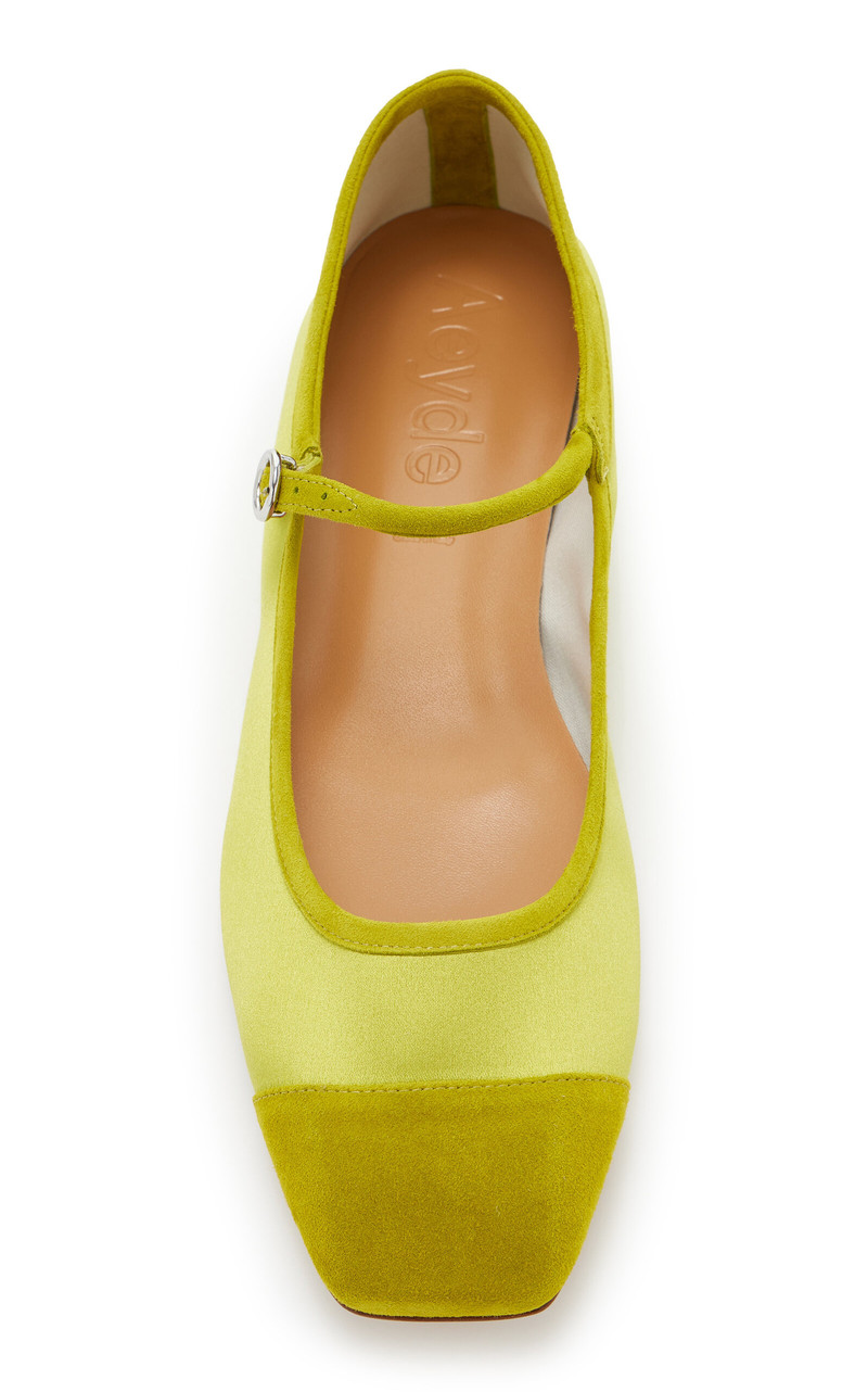 Aeyde Uma Satin Mary Jane Flats yellow outlook