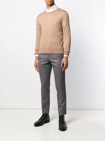 Thom Browne Camel Cashmere crew neck Pullover outlook