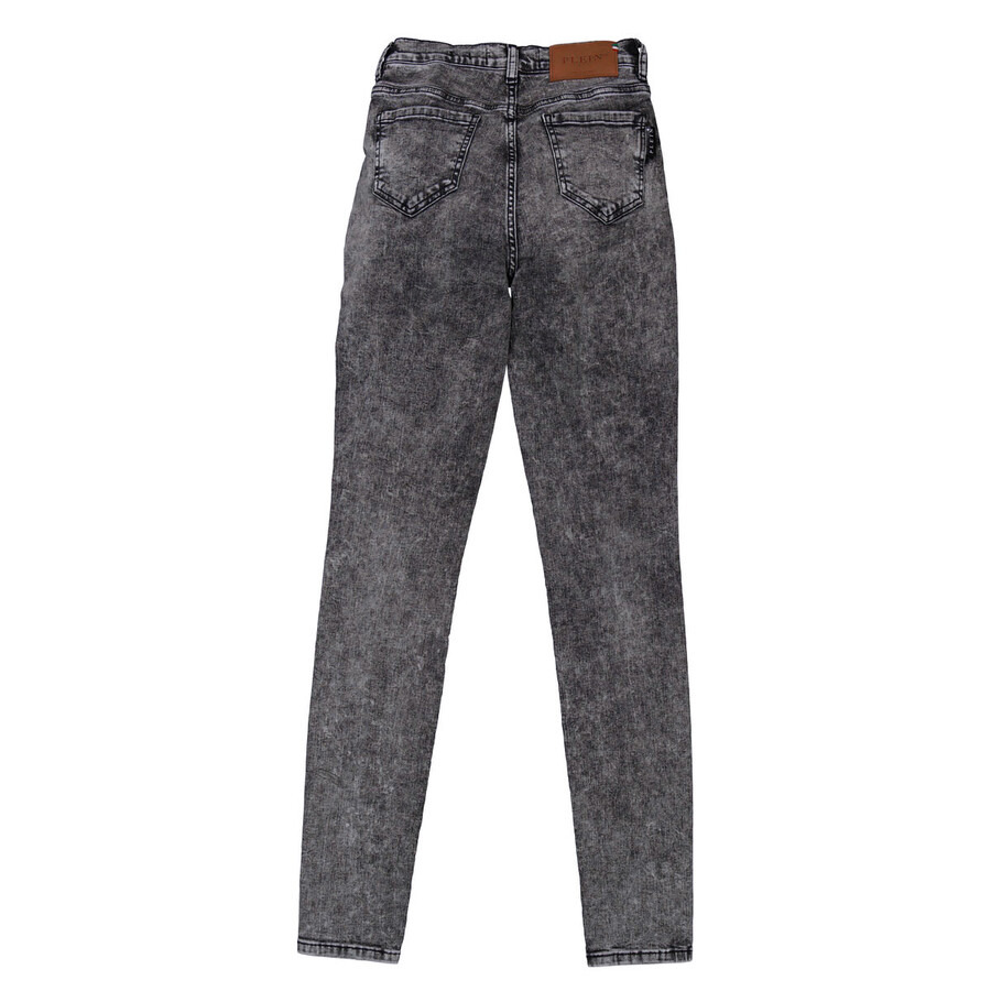 Philipp Plein Storm Grey High-Waist Cotton Jeggings - 5