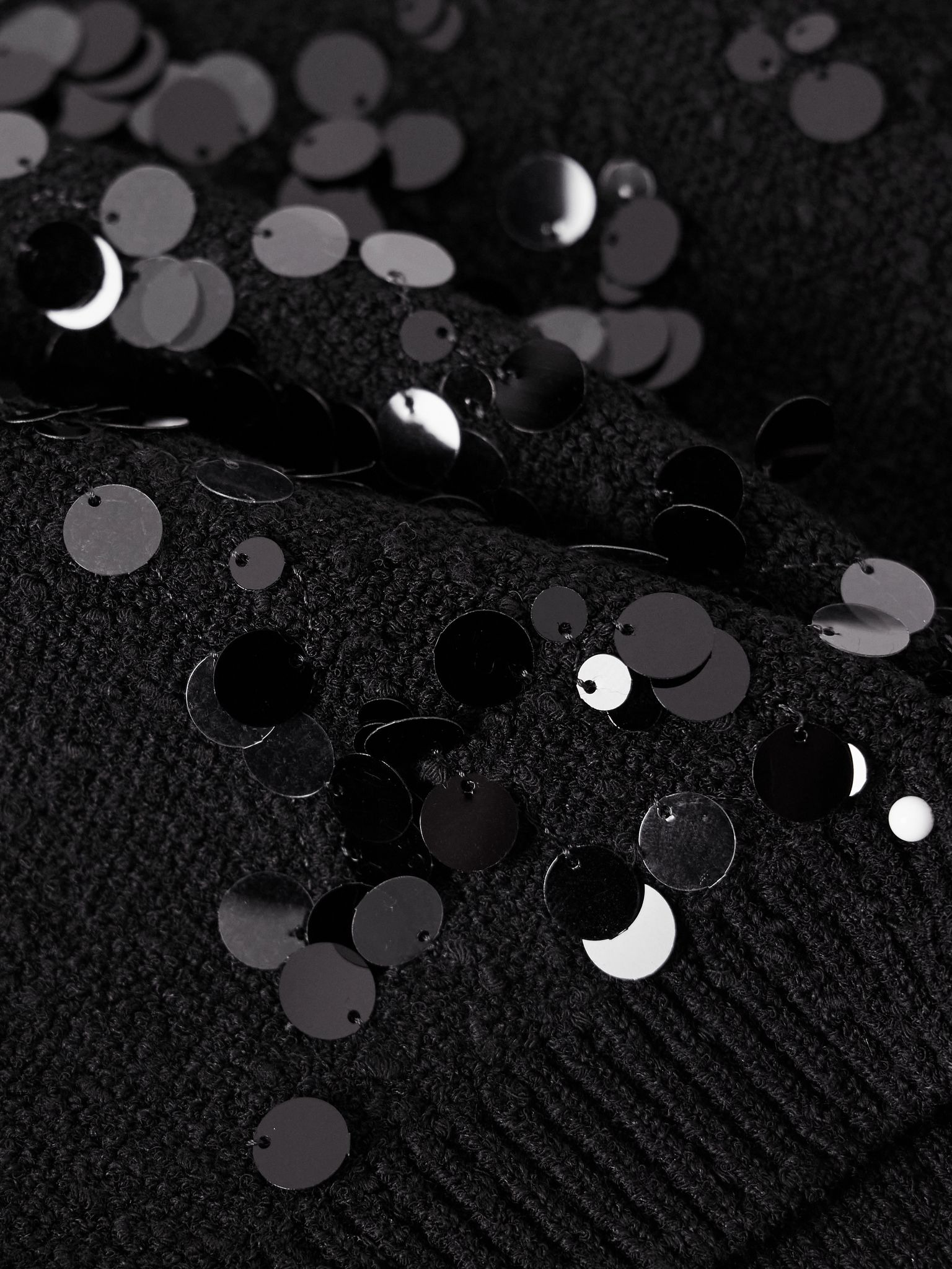 Sequined bouclé shorts Black - 5