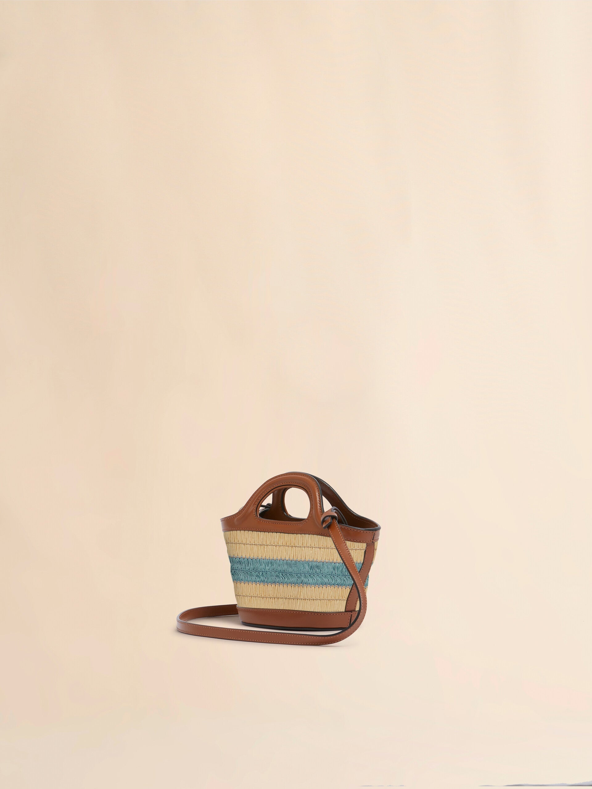 Raffia Effect Blue Crochet Tropicalia Micro Bag - 4