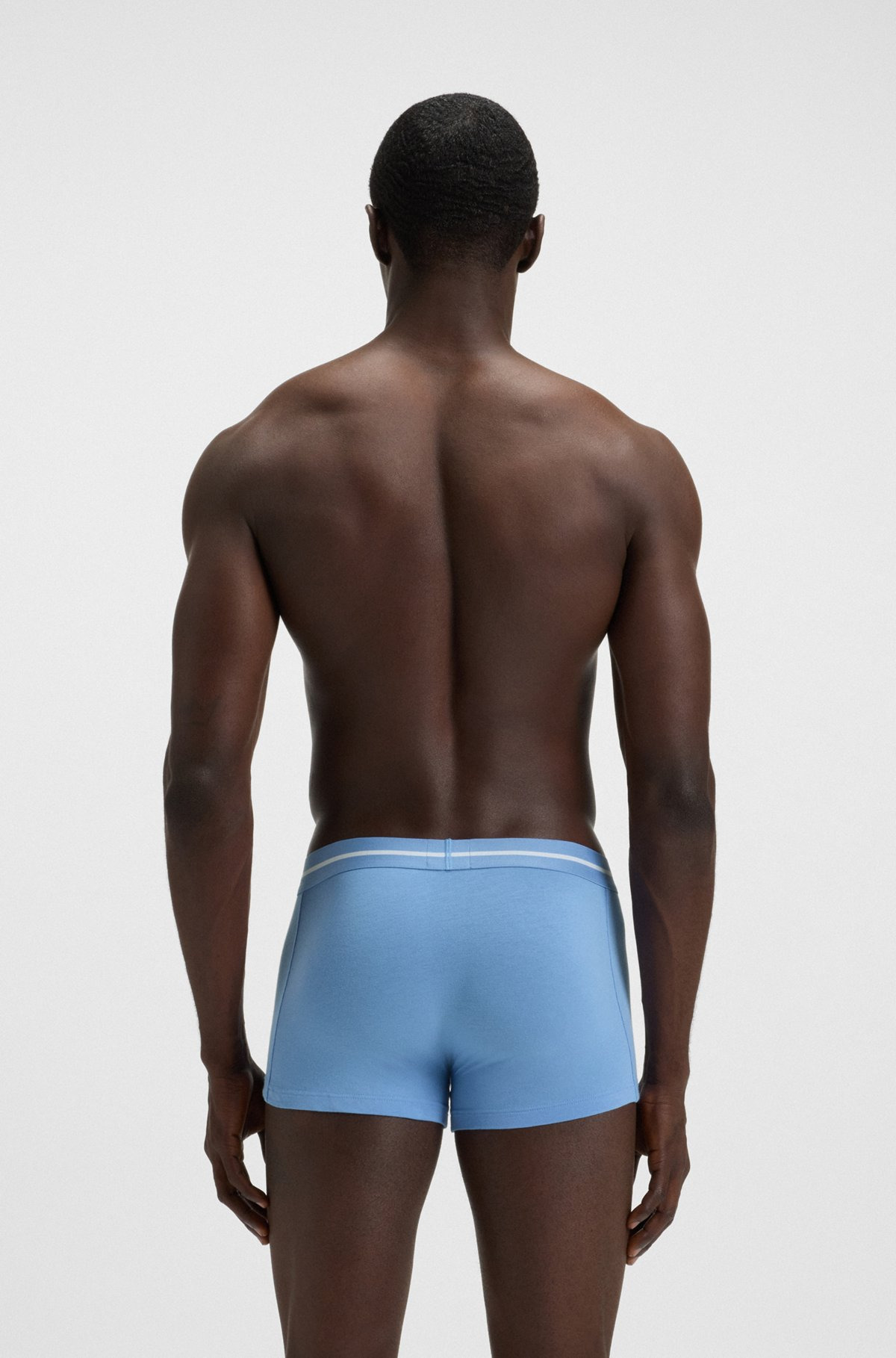 THREE-PACK OF STRETCH-COTTON TRUNKS WITH LOGO WAISTBANDS - 3