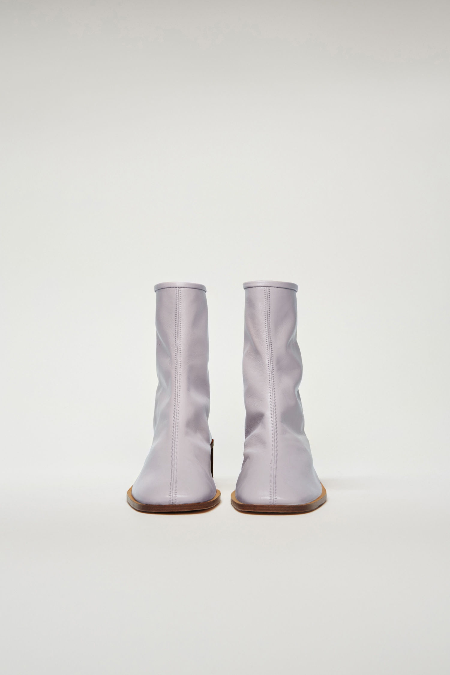 Branded leather boots old pink/beige - 2