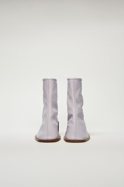 Acne Studios Branded leather boots old pink/beige outlook