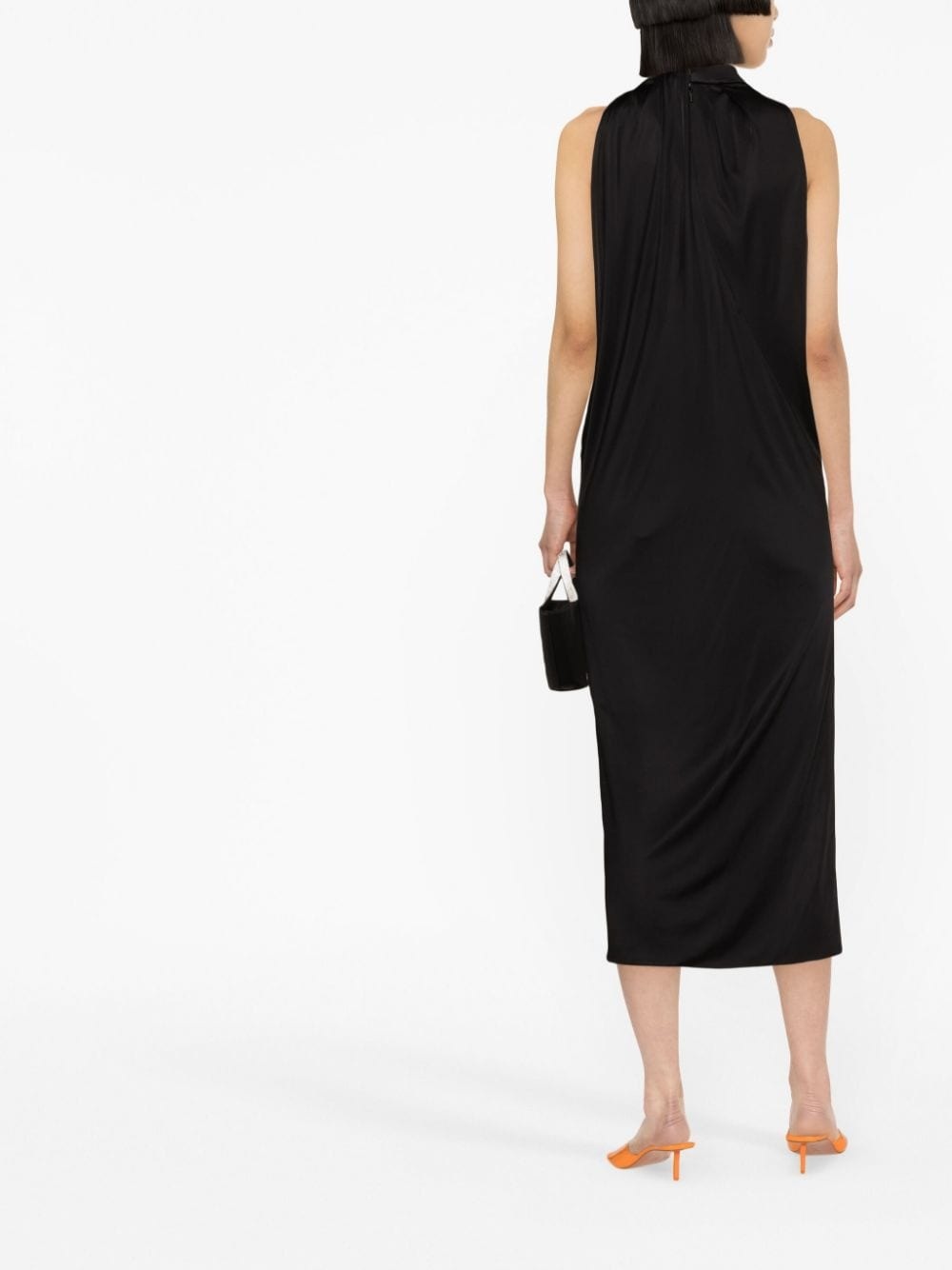 slashed halterneck midi dress - 4