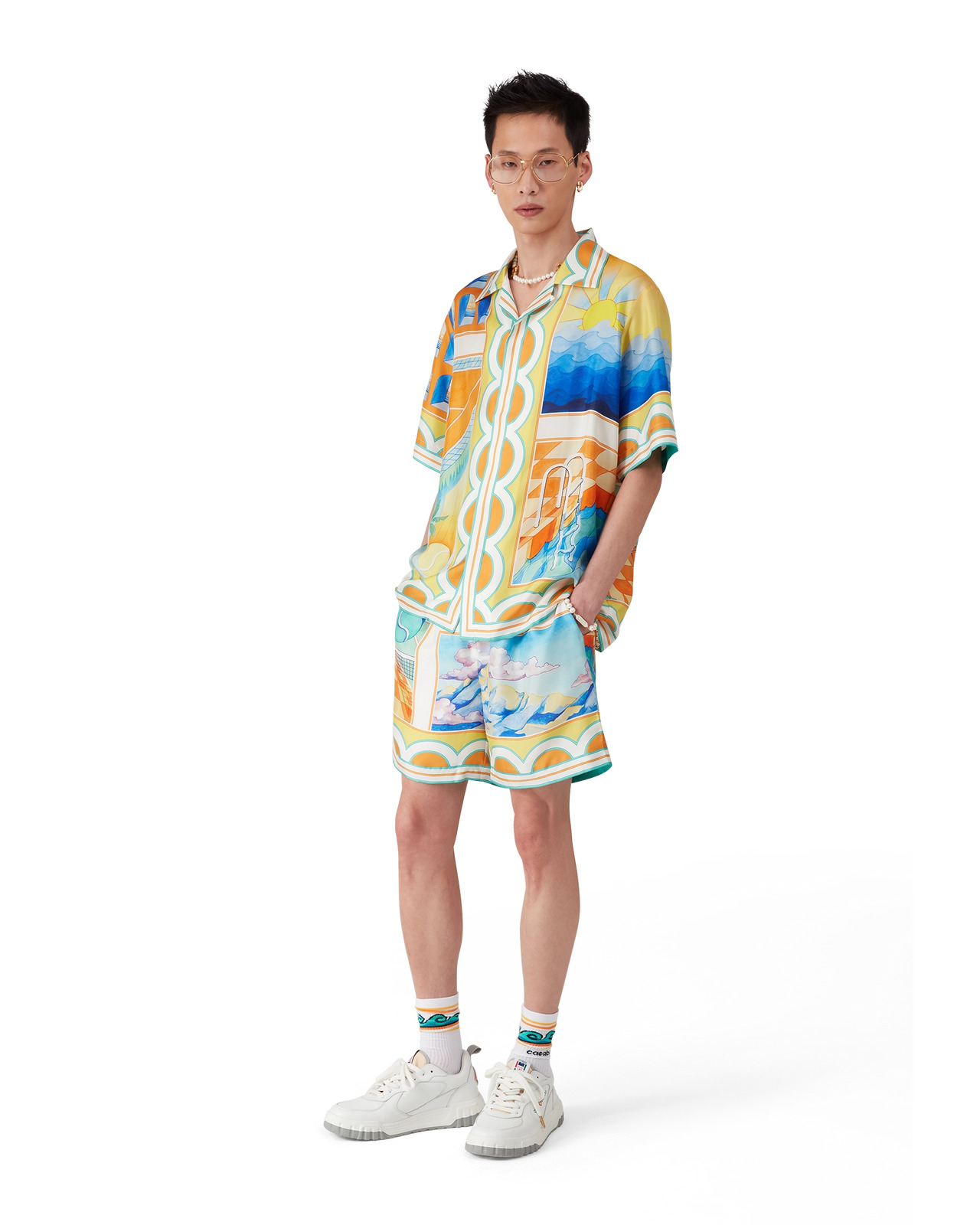Surreal Pool Silk Shorts | Casablanca Paris - 2