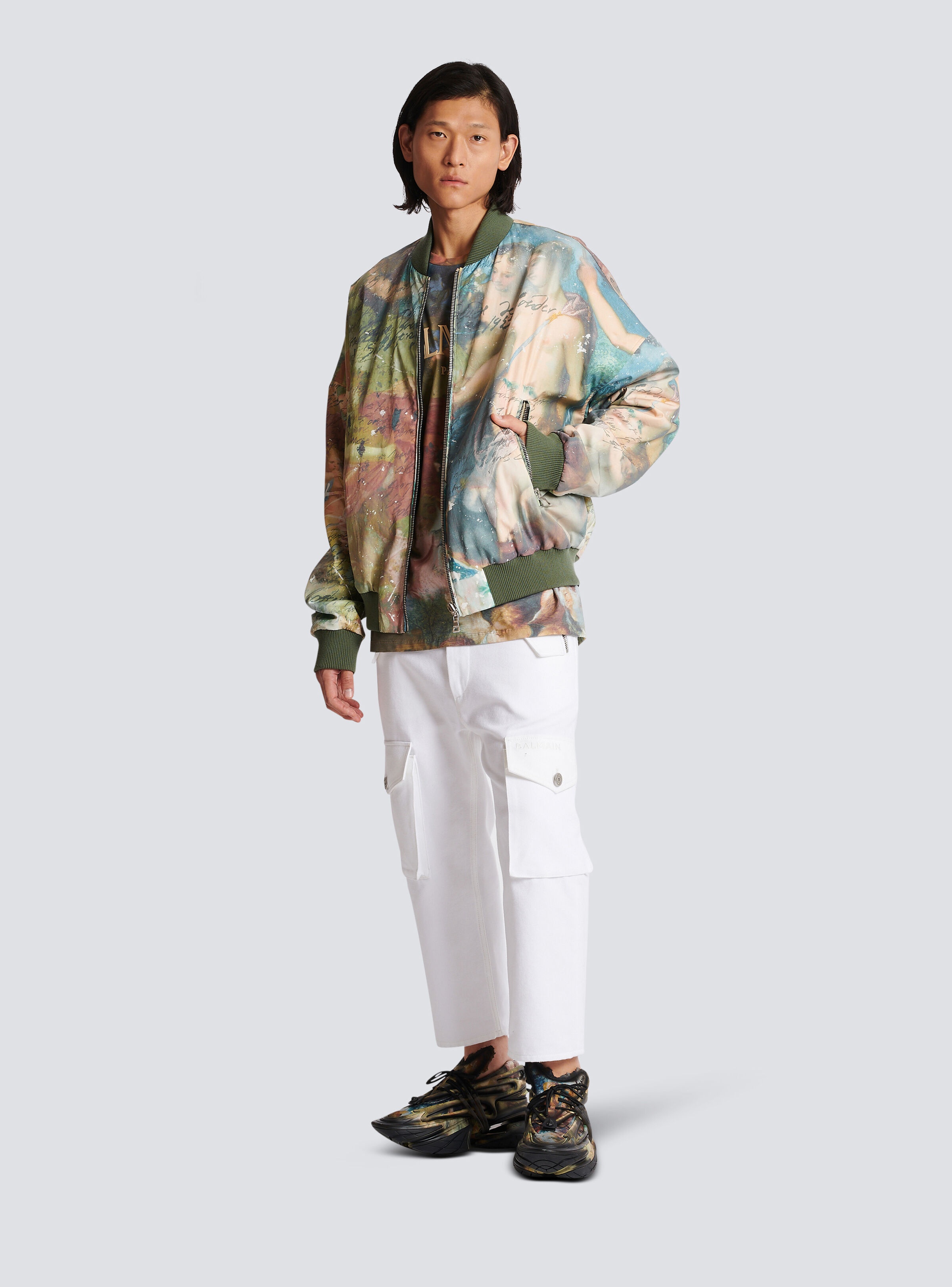 Sky print reversible bomber jacket - 2