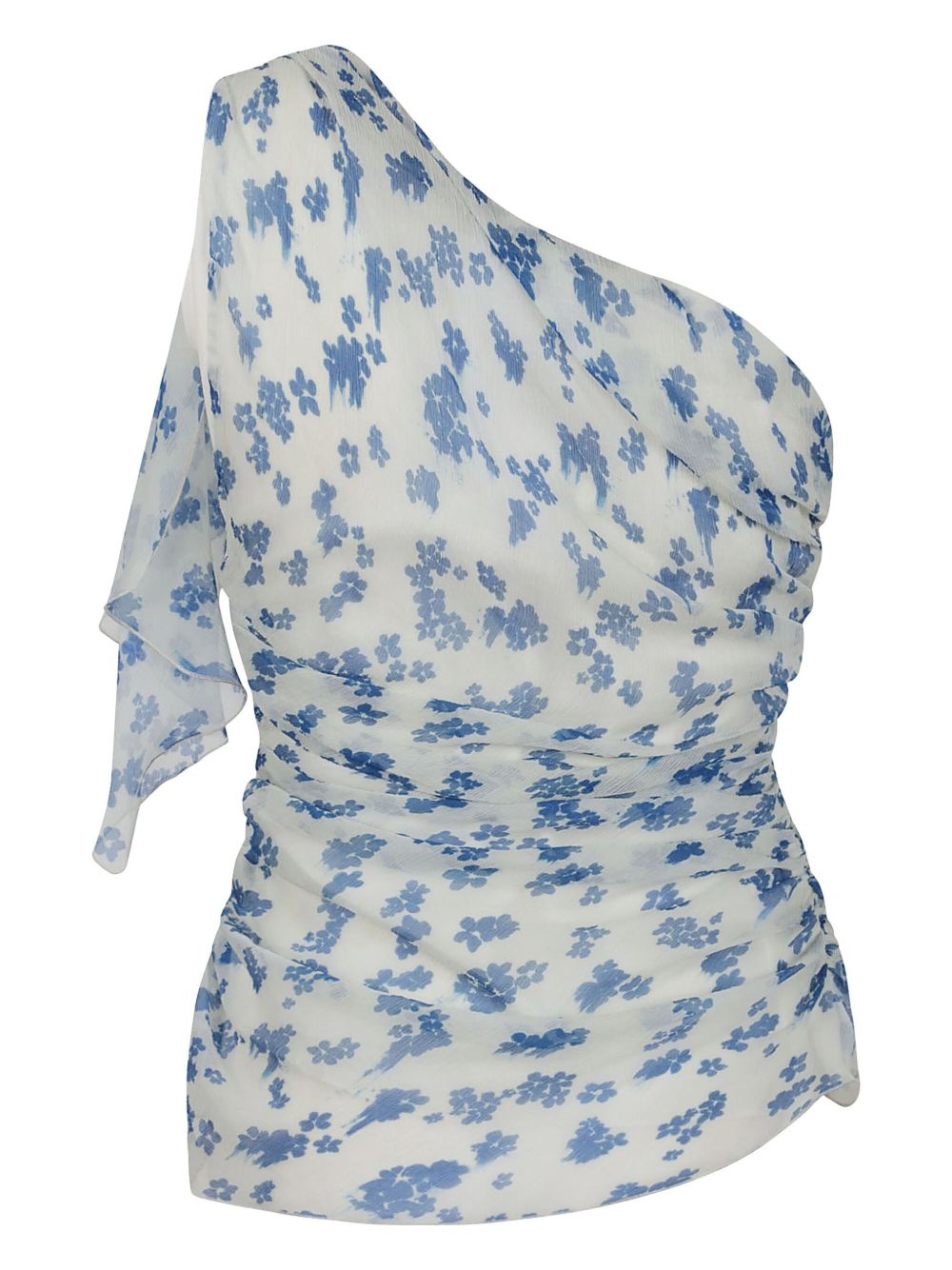 floral-print one-shoulder top - 2