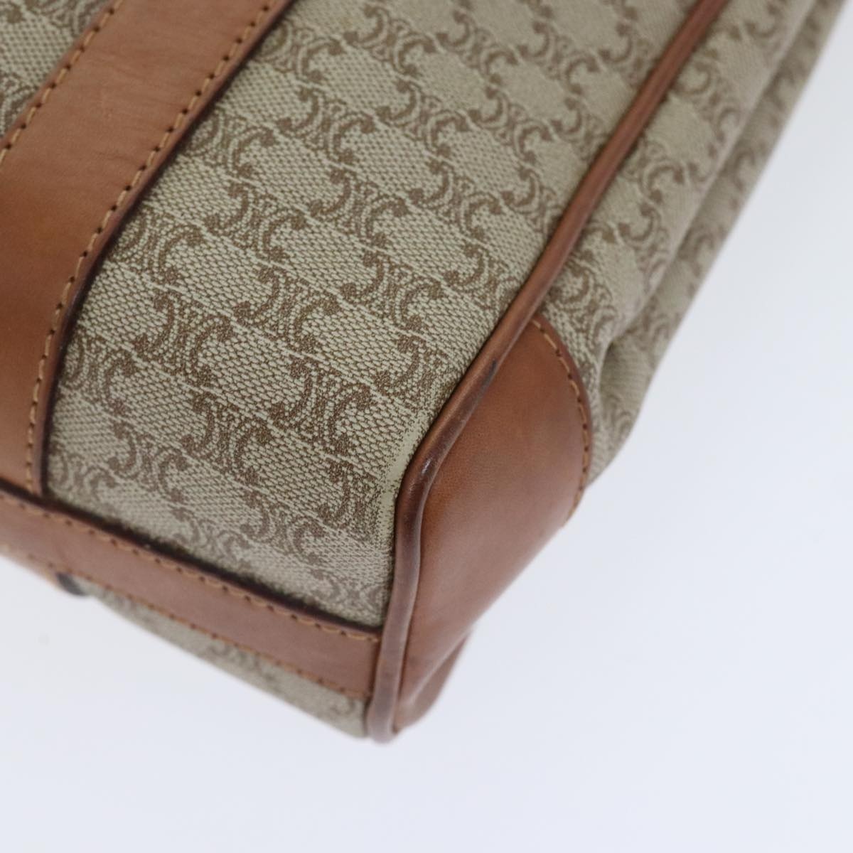 CELINE Macadam Canvas Hand Bag Beige Gold - 9