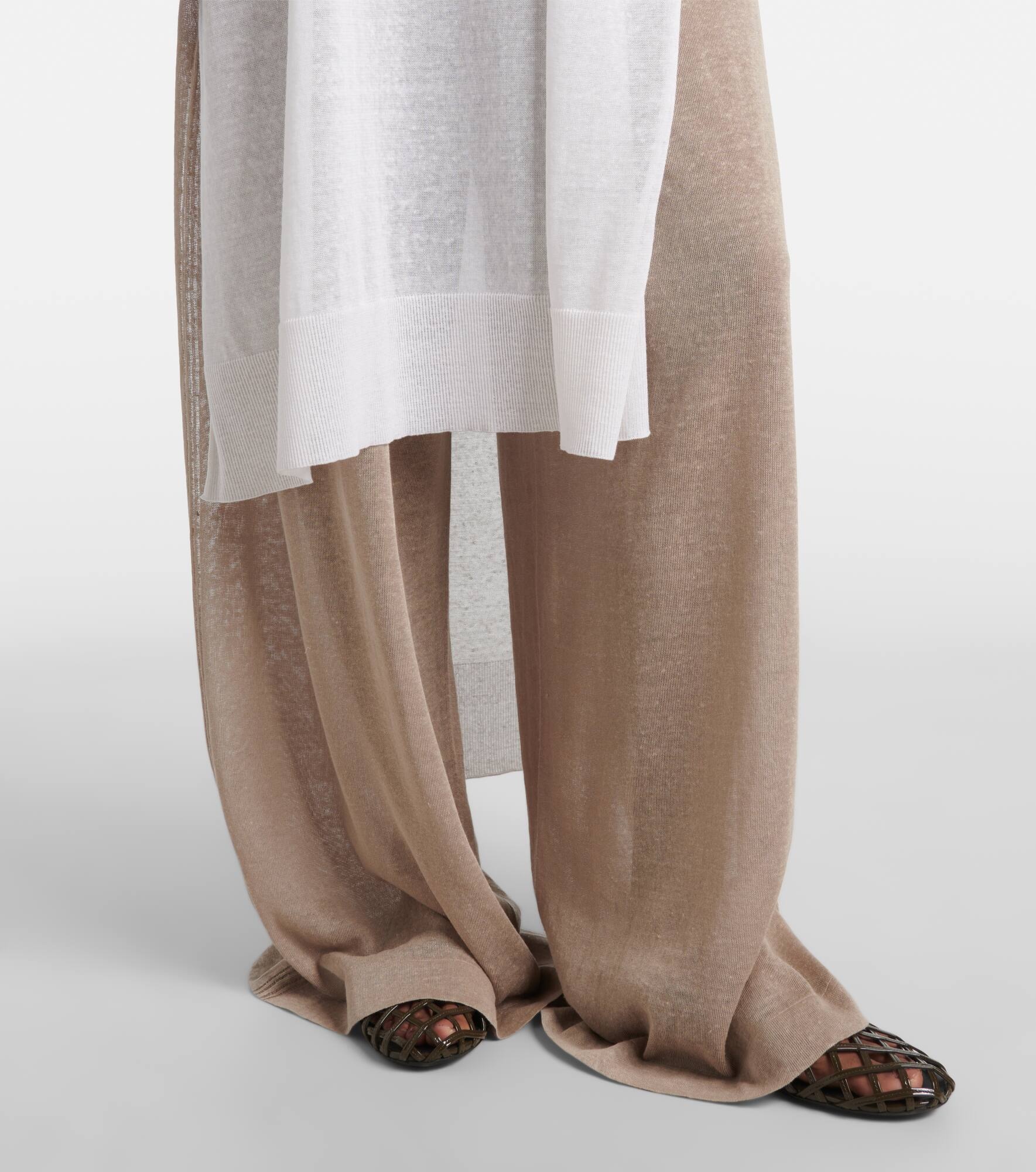 Linen and silk wide-leg pants - 5