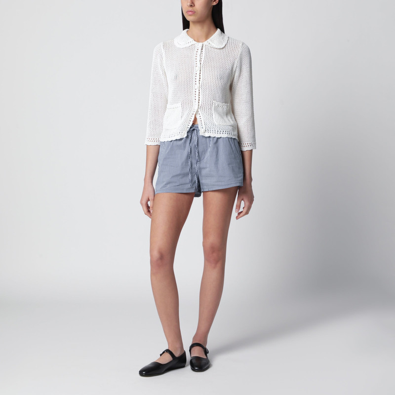 Dunst Navy blue gingham pajama mini shorts outlook