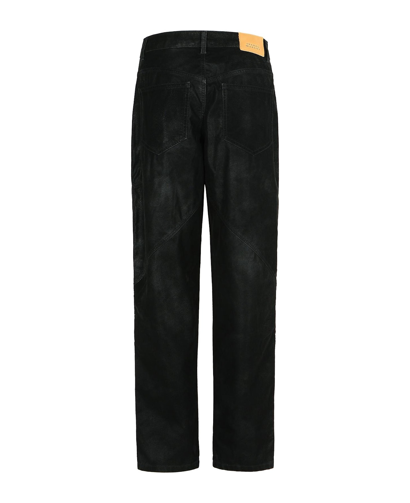 'kelvina' Black Faux Leather Pants - 3