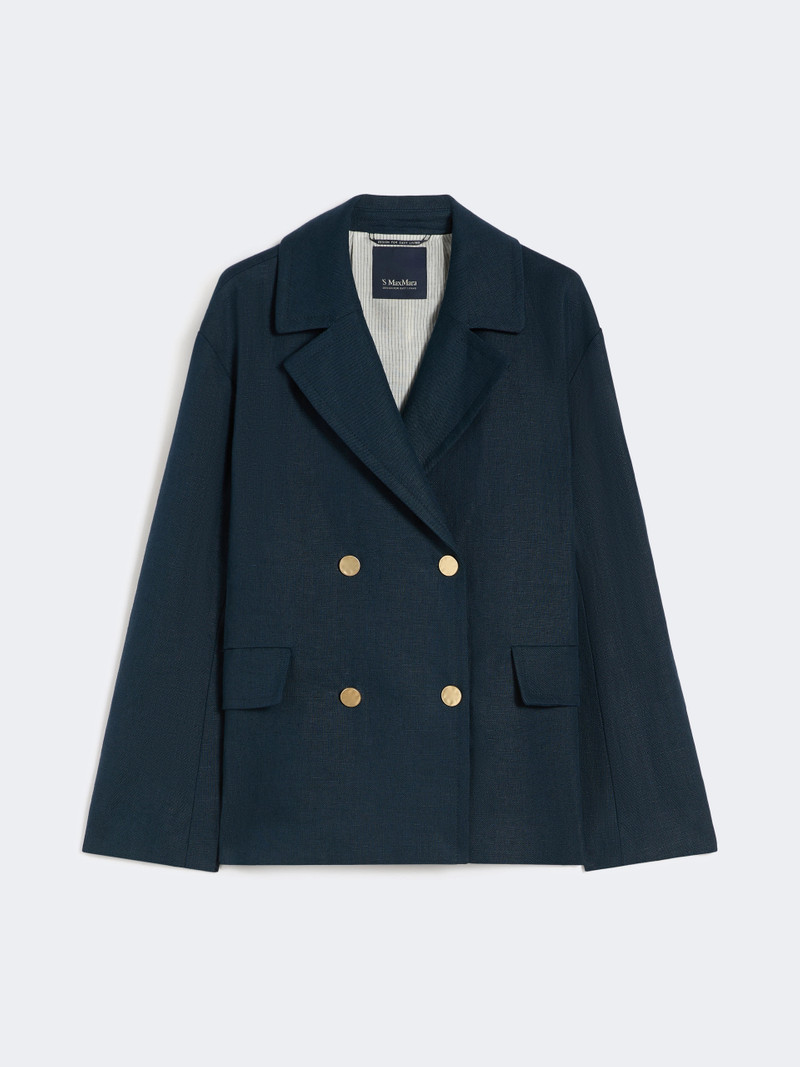 AVENUE Double-breasted linen jacket - MIDNIGHTBLUE 1