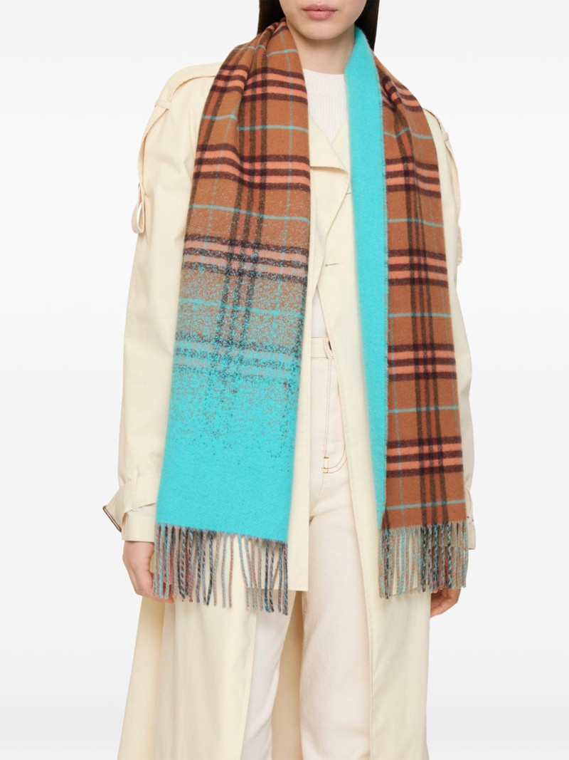 gradient Check cashmere scarf 3