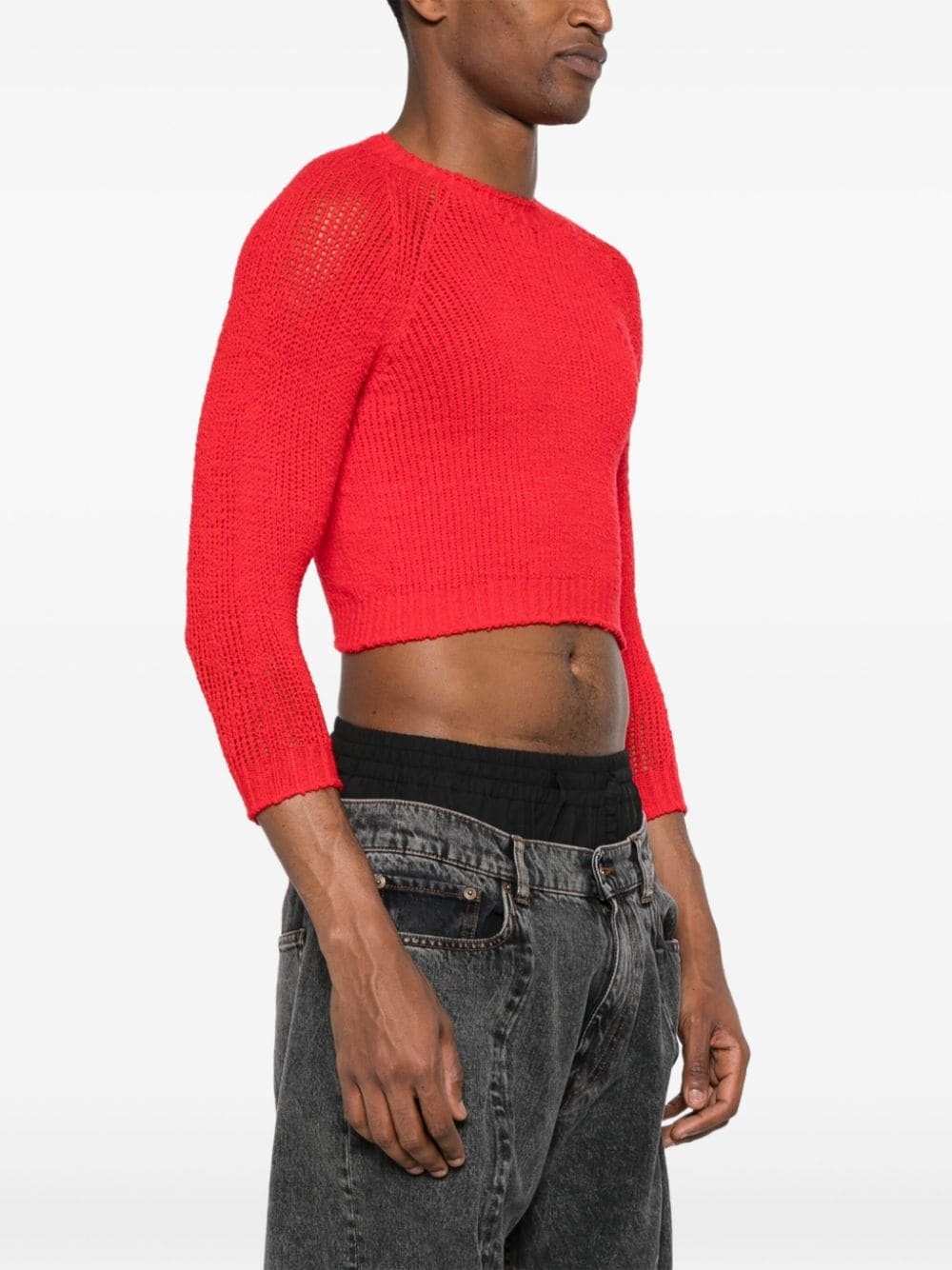 chunk-knit cropped jumper - 4
