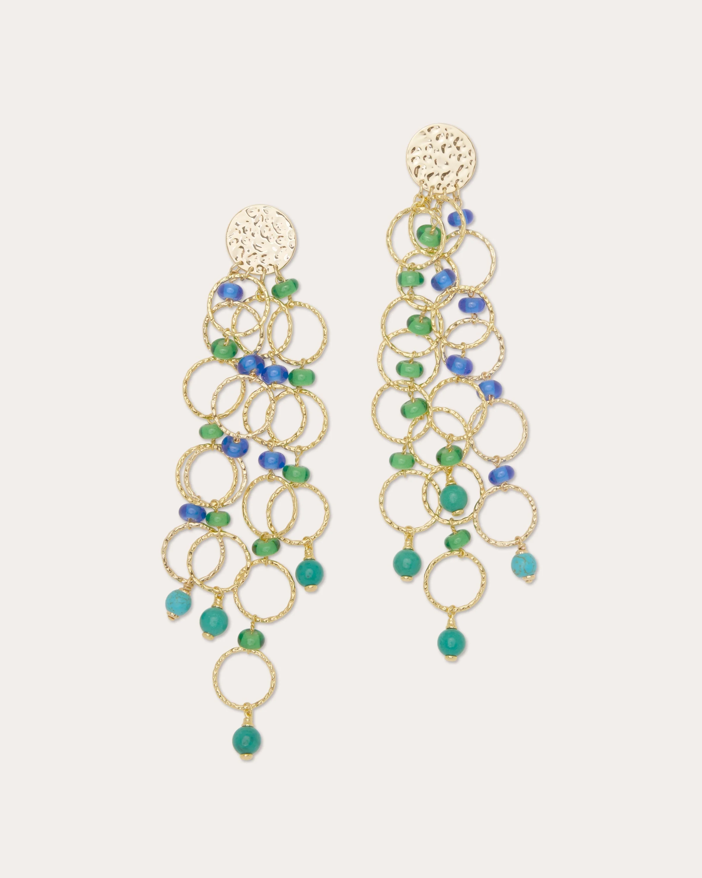 Lila Beaded Chandelier Earrings | TURQUOISE - 1