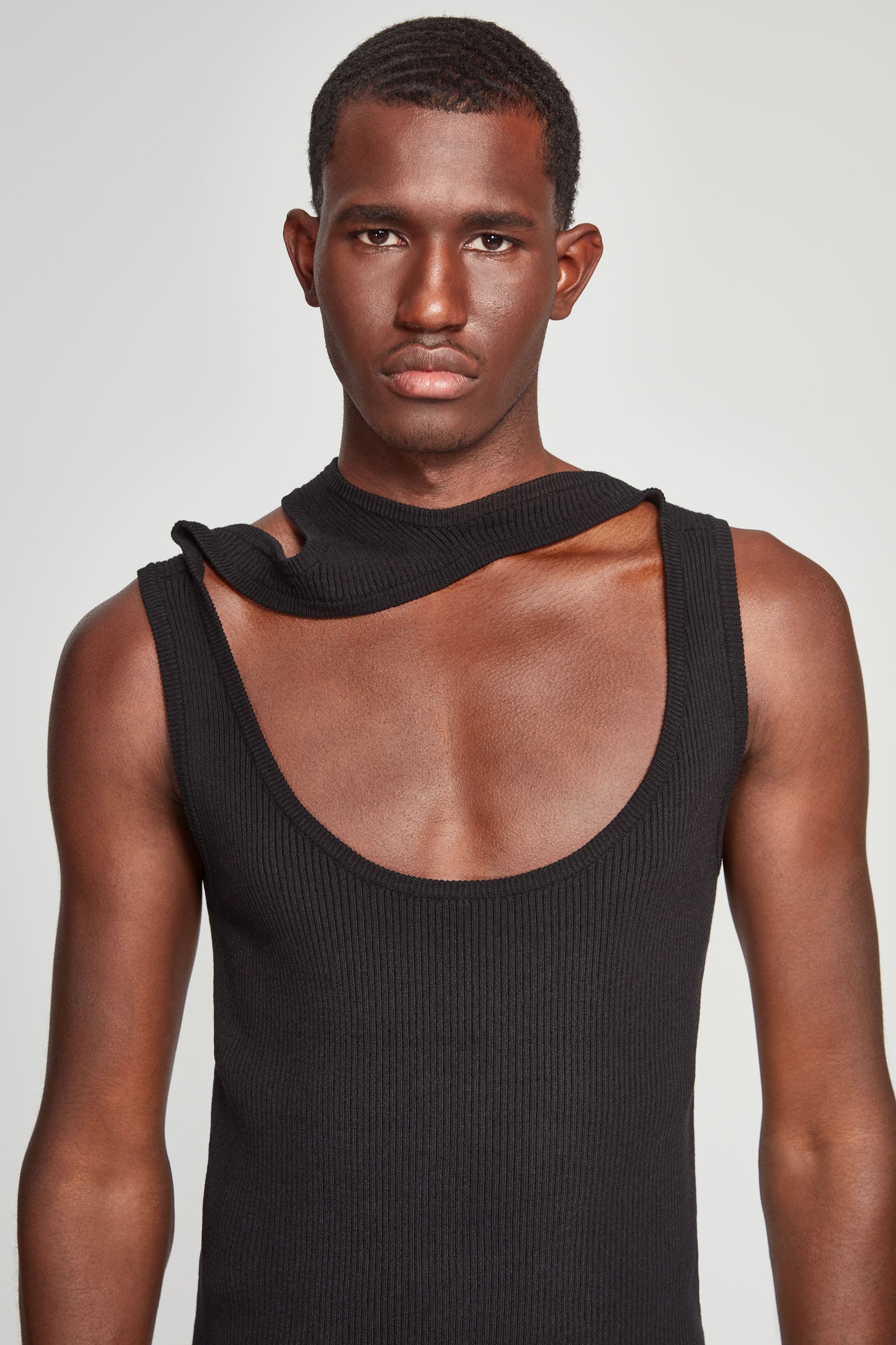 Classic Triple Collar Knit Tank Top - 8