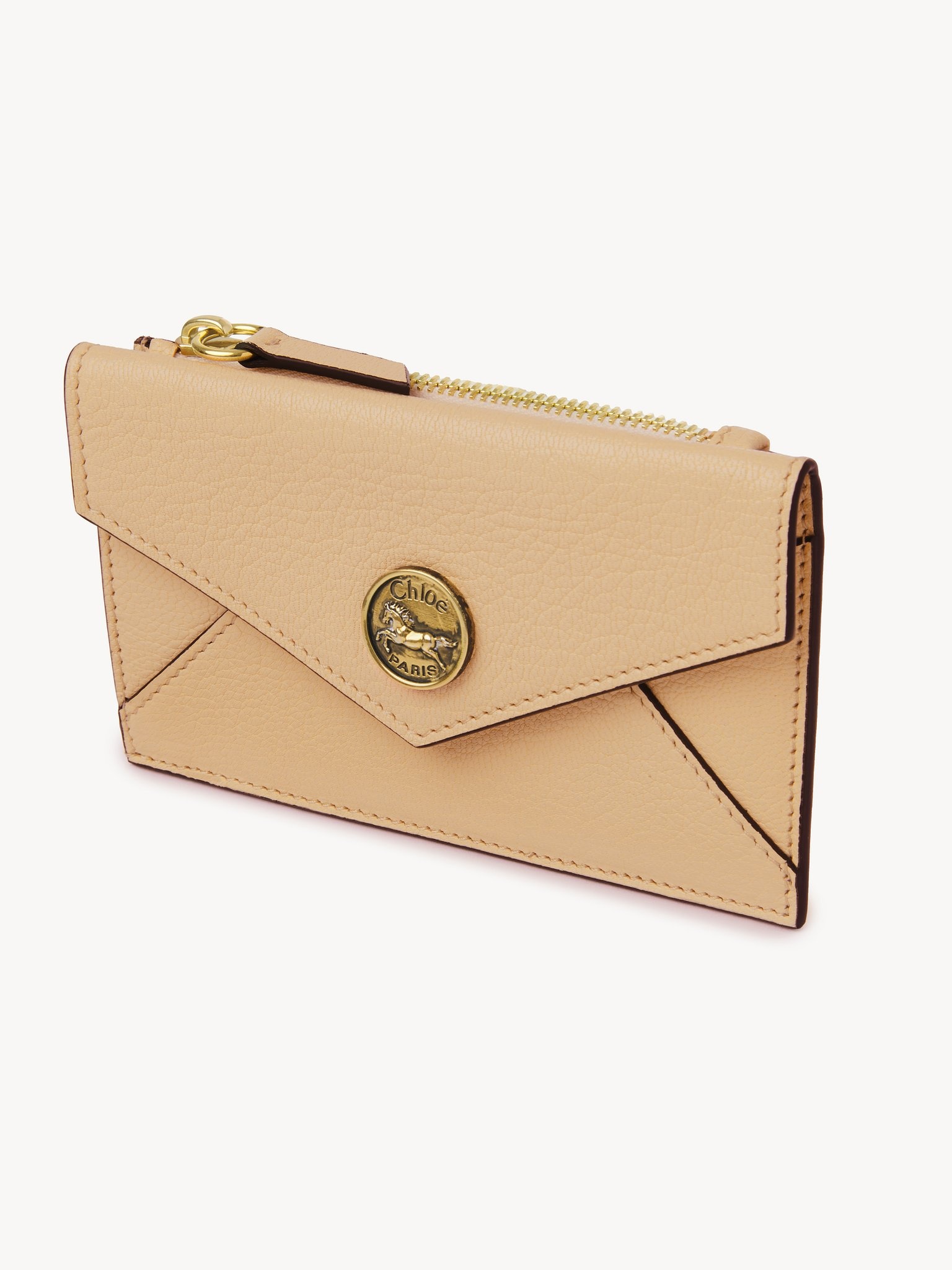 SMALL ENVELOPE PURSE WITH CARD SLOTS IN GRAINED LEATHER - 2