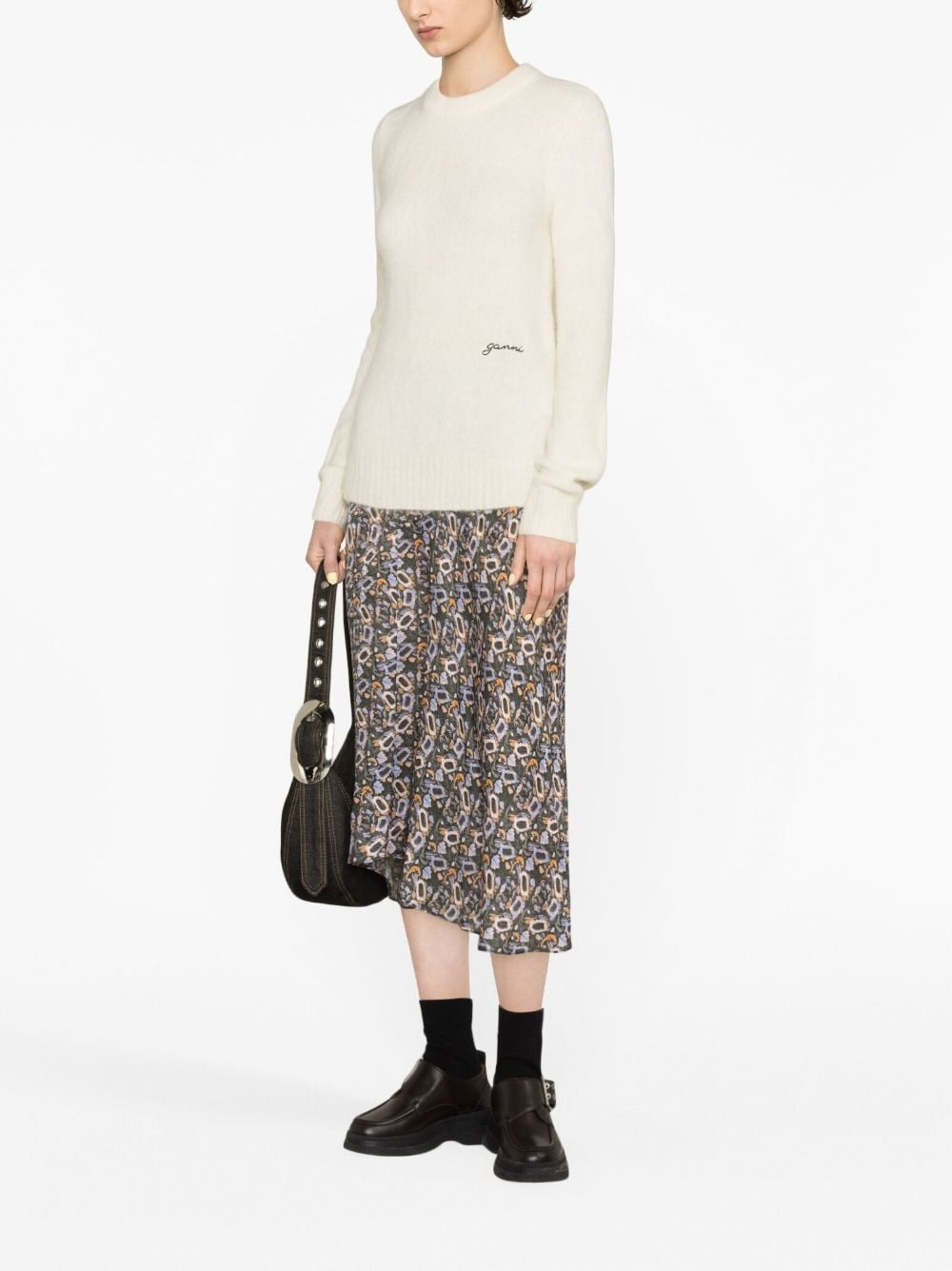 logo-embroidered wool-blend jumper - 3