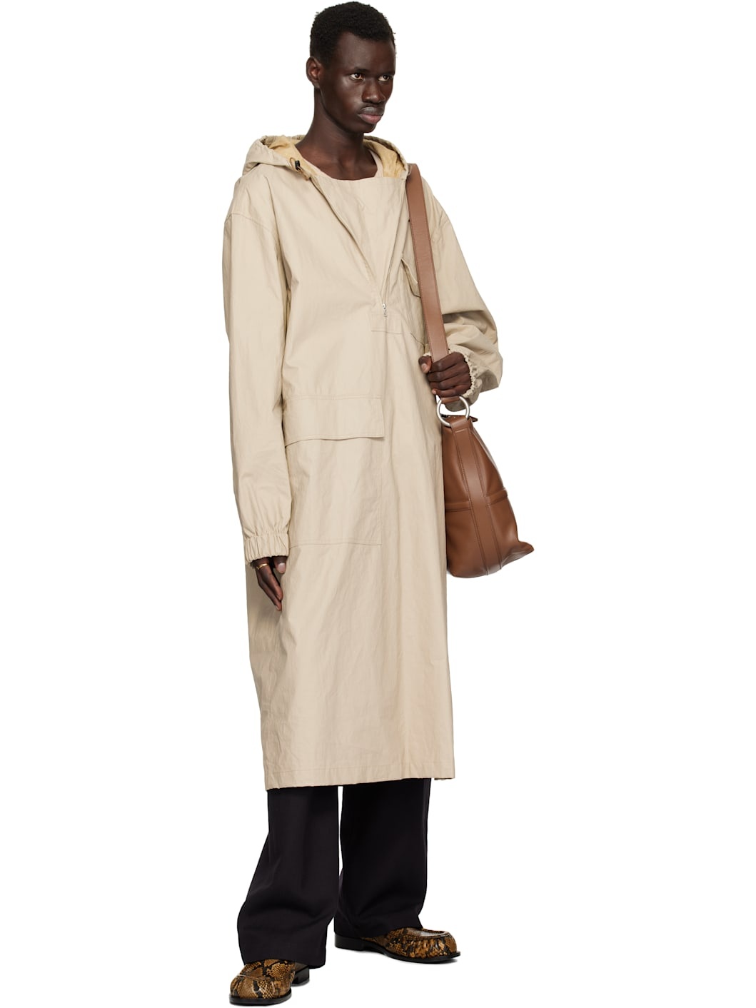 Beige Half-Zip Coat - 4