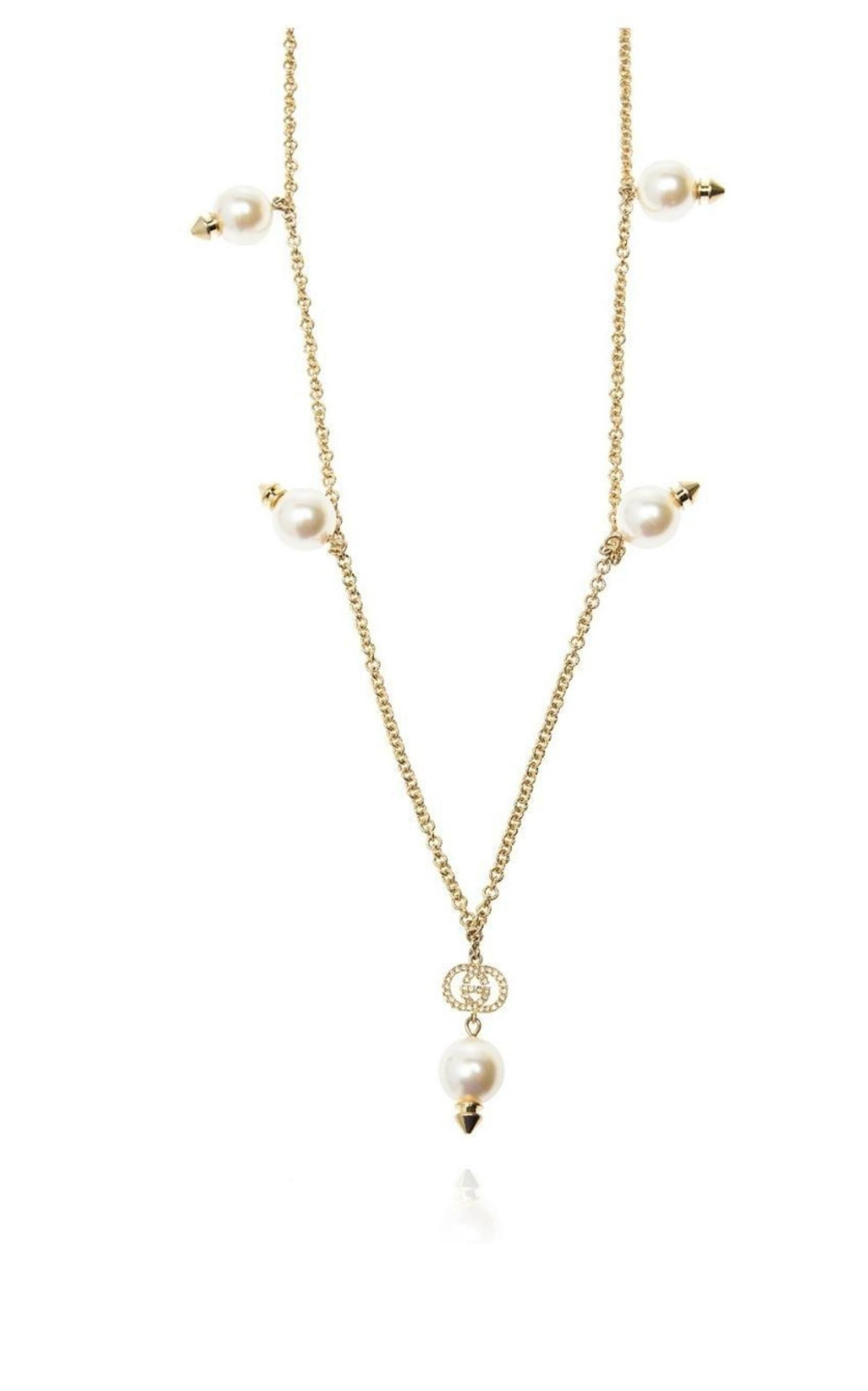 Interlocking G Pearls Pendant Necklace - 3