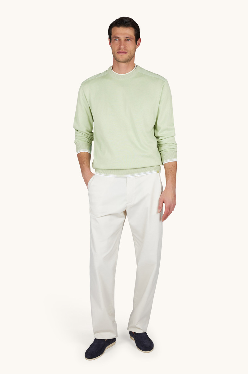 Paul & Shark CREW‑NECK SWEATER IN PIUMA COTTON WITH TECHNICAL FABRIC DETAILS outlook