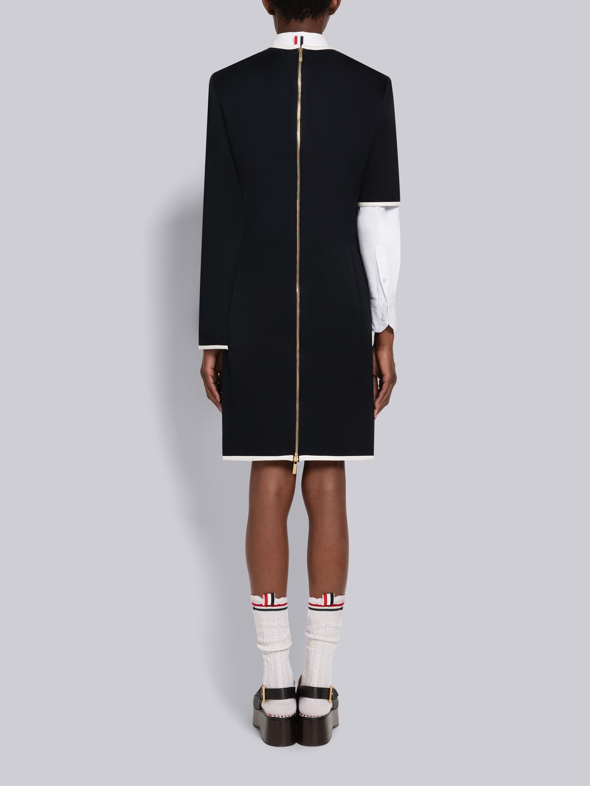 Cotton Twill Asymmetrical Pencil Dress - 3