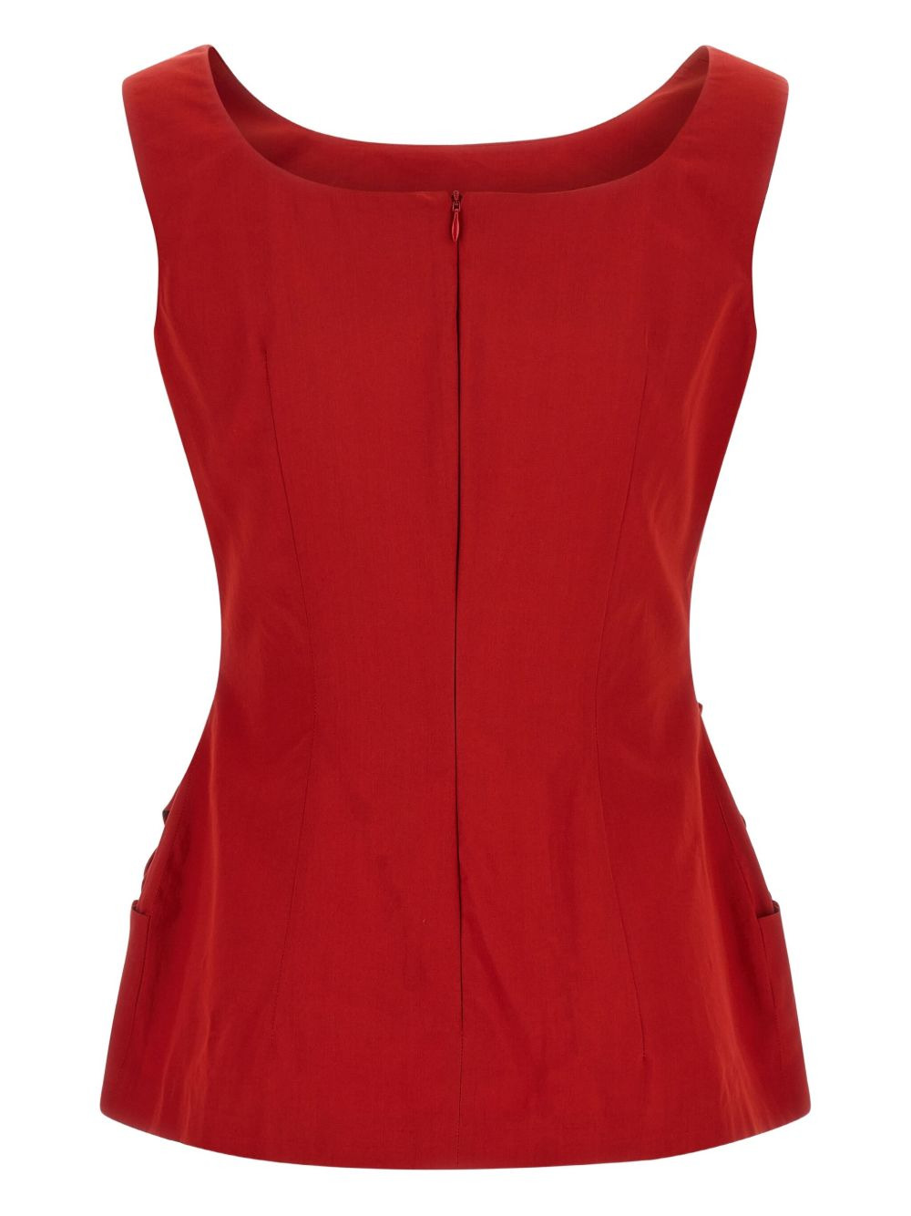 rose-embellished square-neck top - 2