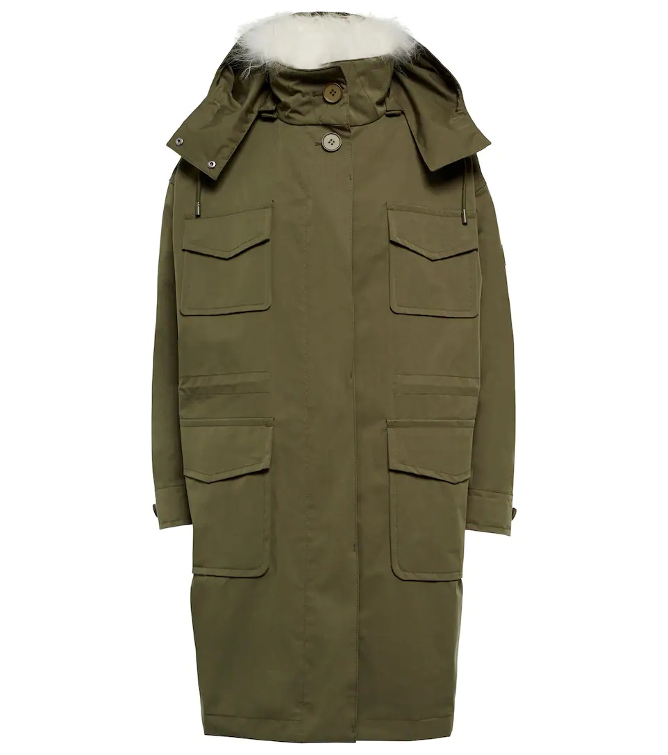 Shearling-trimmed canvas parka - 1