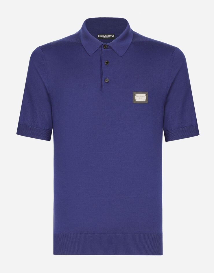 Wool polo-shirt with branded tag - 1