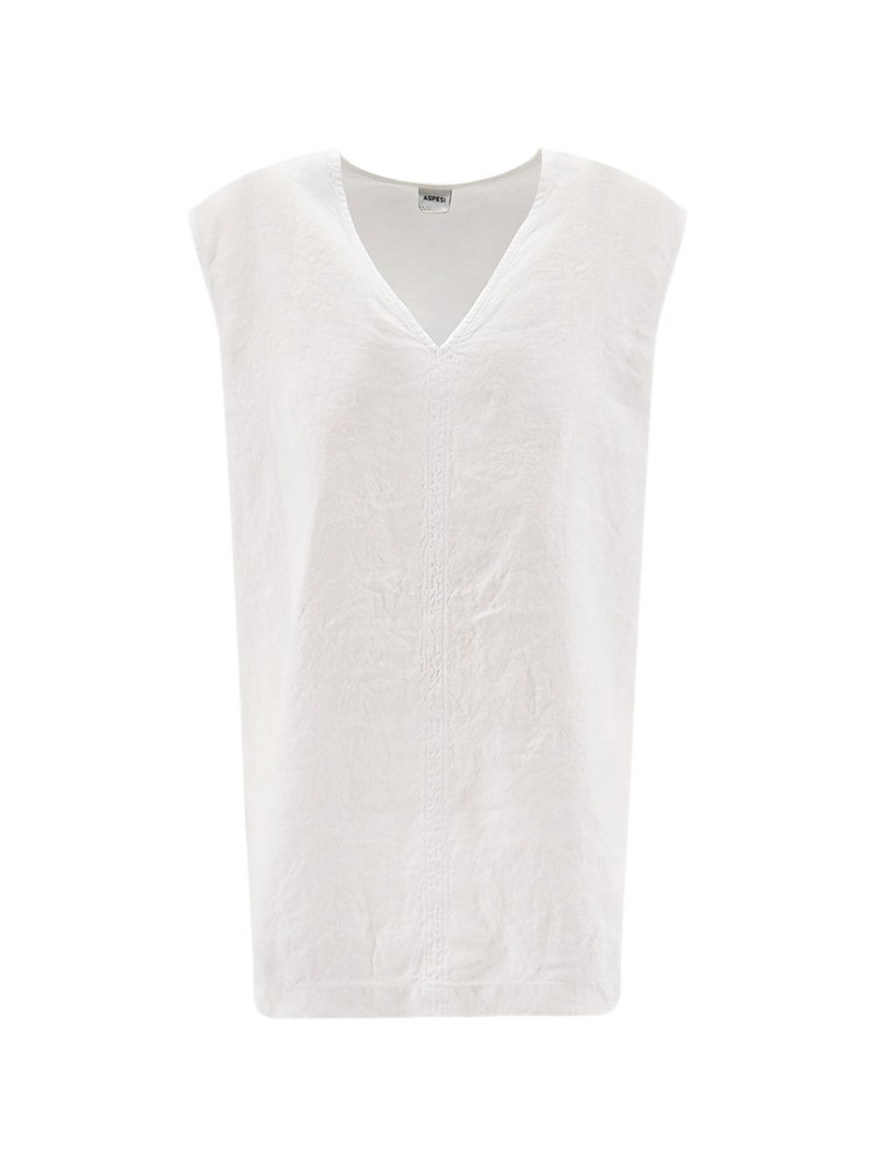 V-neck linen top 1