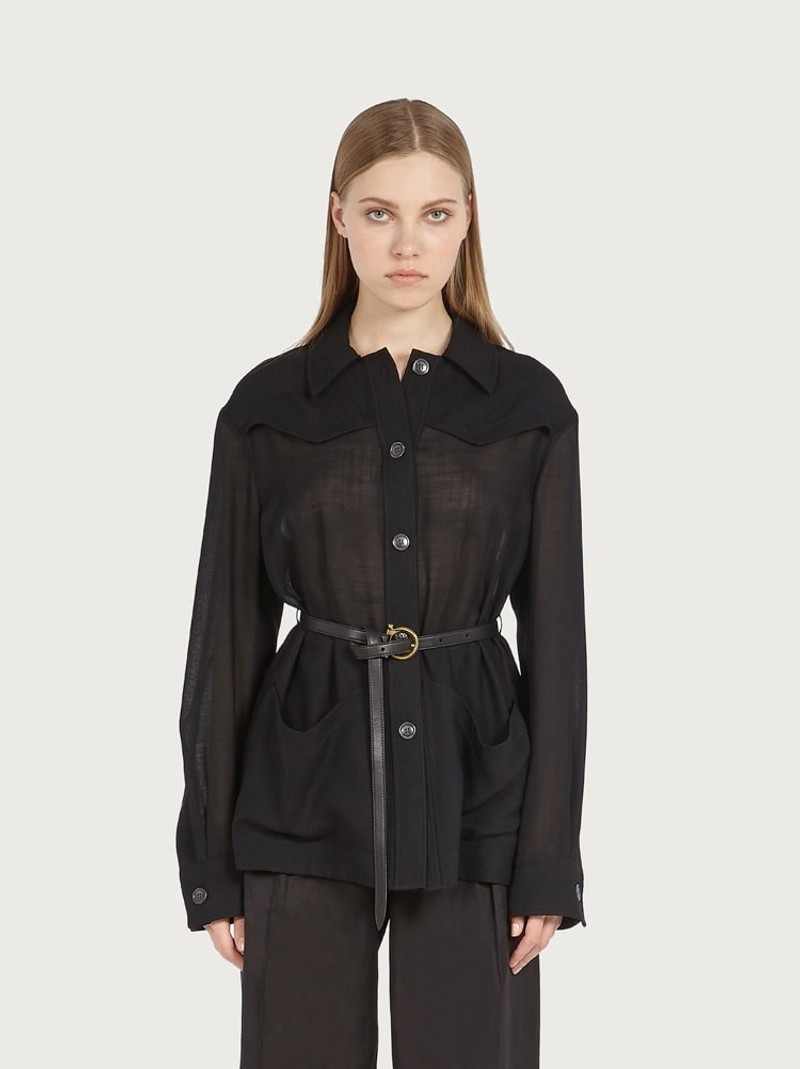FERRAGAMO WOOL GAUZE JACKET outlook